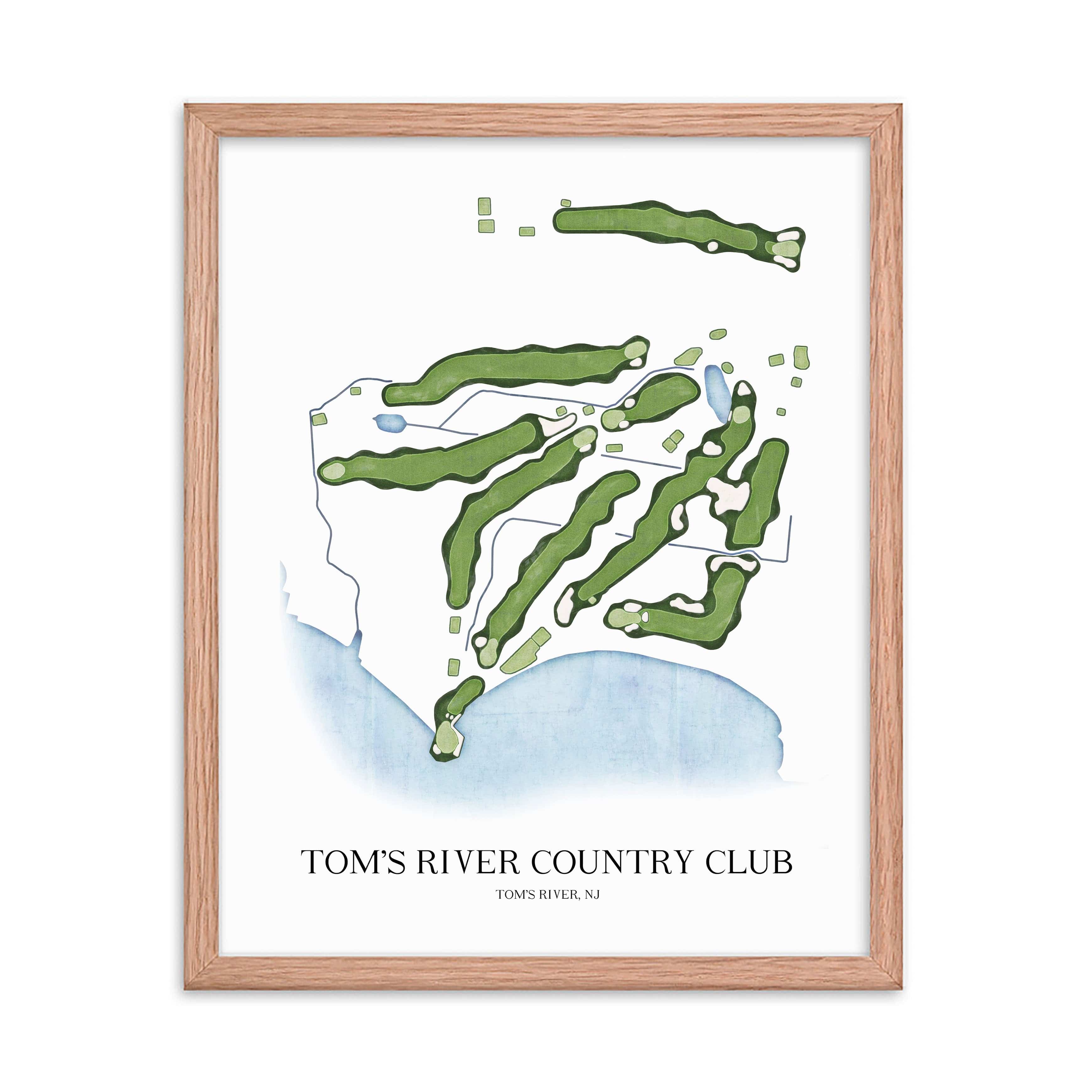 The 19th Hole Golf Shop - Golf Course Prints - Tom's River Country Club Golf Course Map Golf Map
