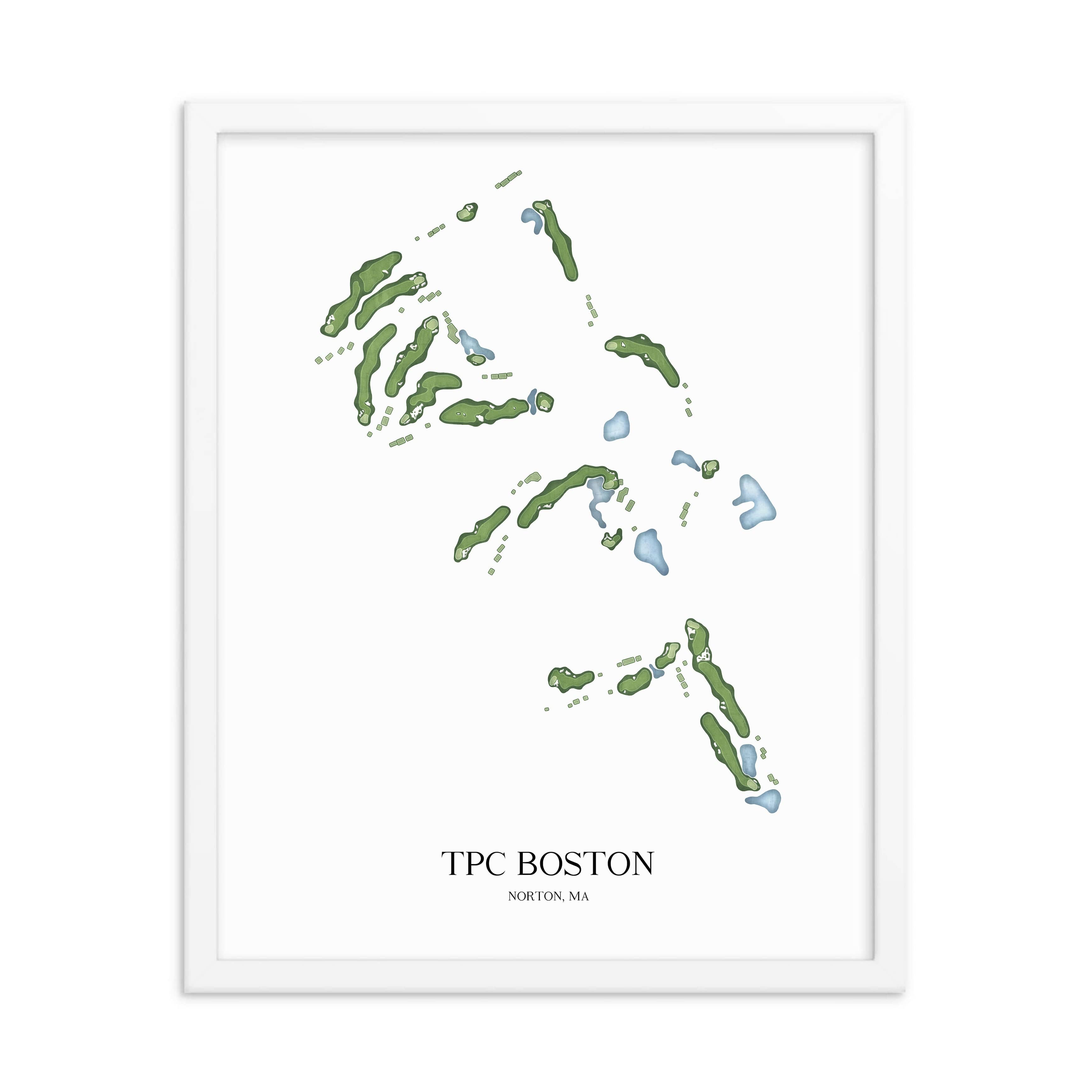 The 19th Hole Golf Shop - Golf Course Prints - TPC Boston Golf Course Map Golf Map