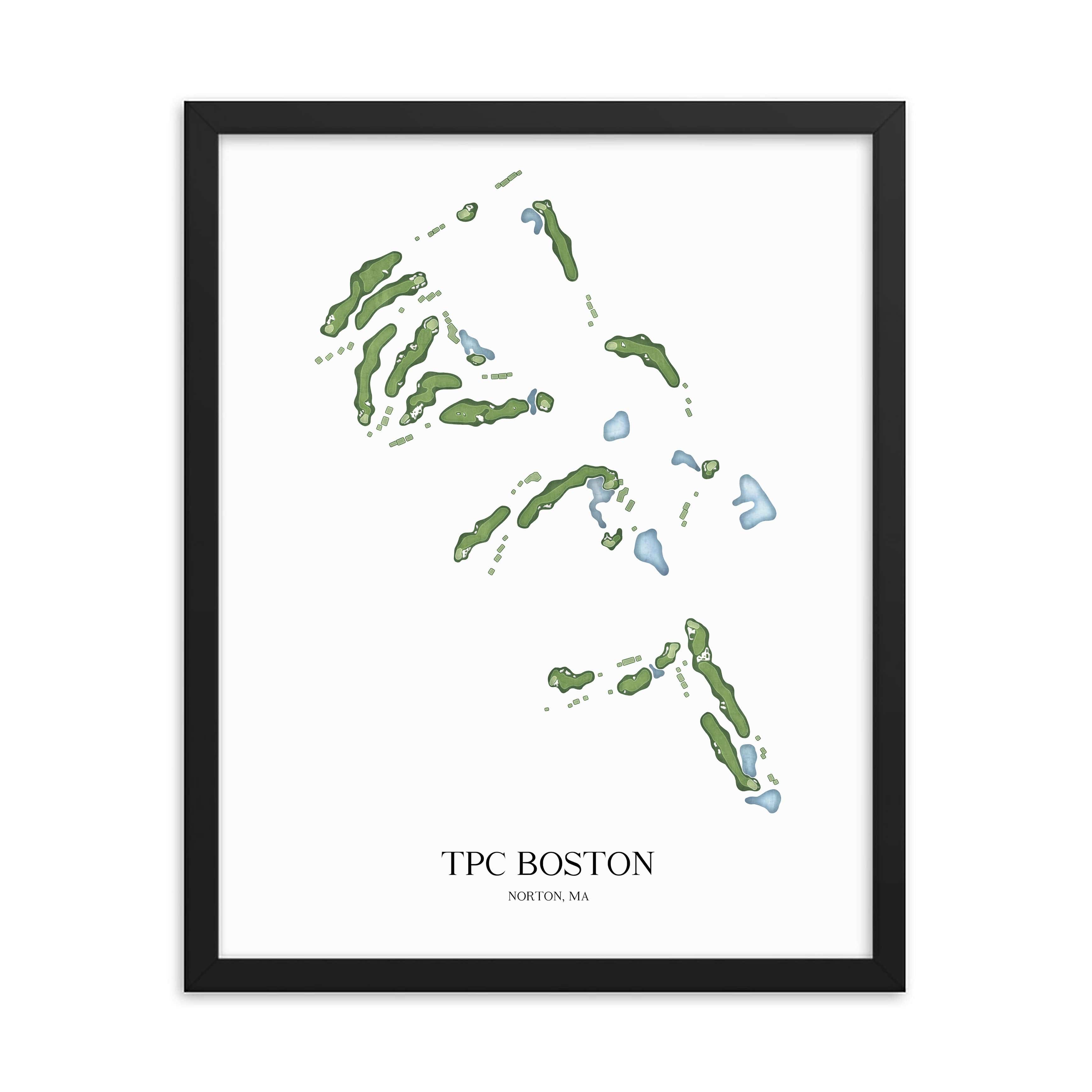 The 19th Hole Golf Shop - Golf Course Prints - TPC Boston Golf Course Map Golf Map
