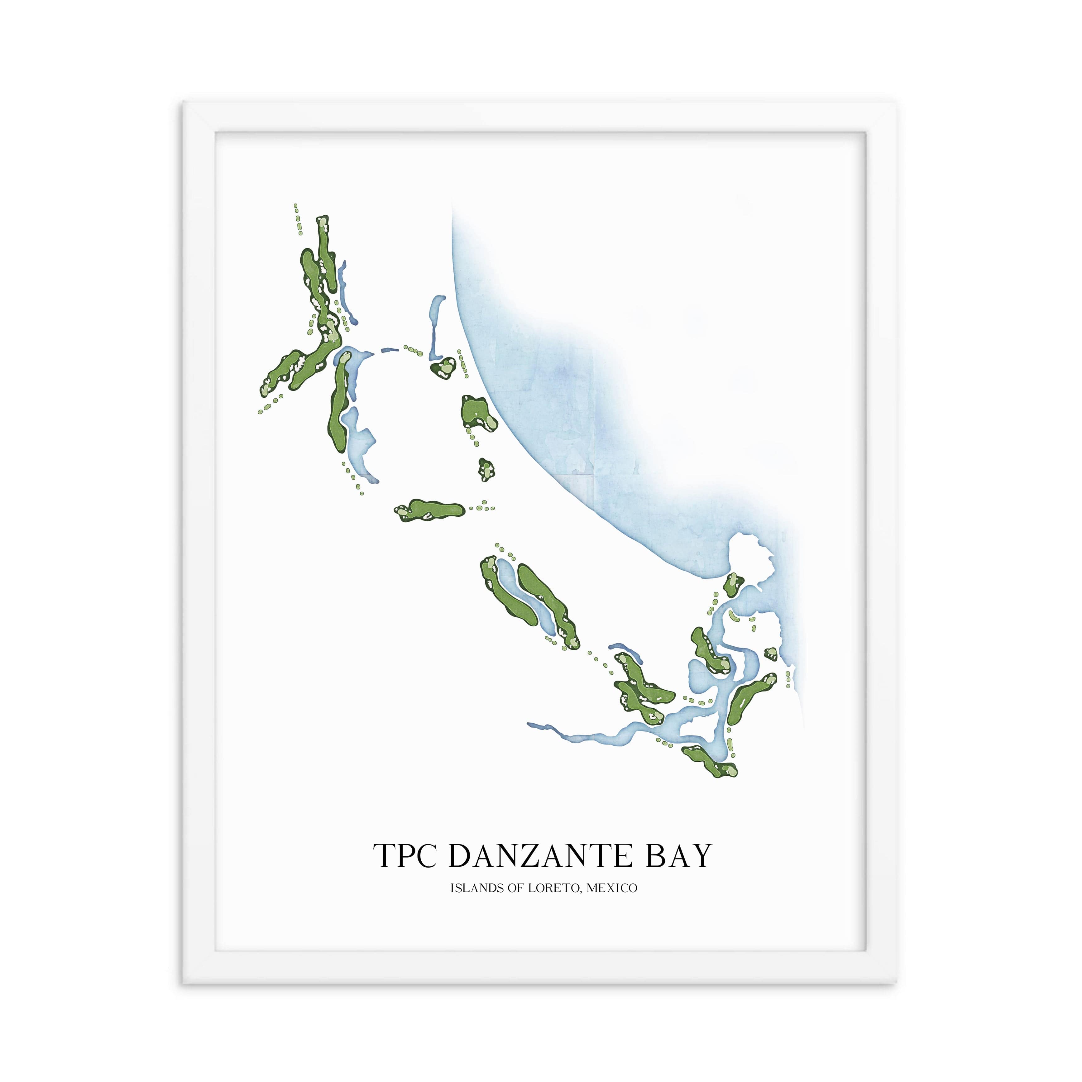The 19th Hole Golf Shop - Golf Course Prints - TPC Danzante Bay Golf Course Map Golf Map