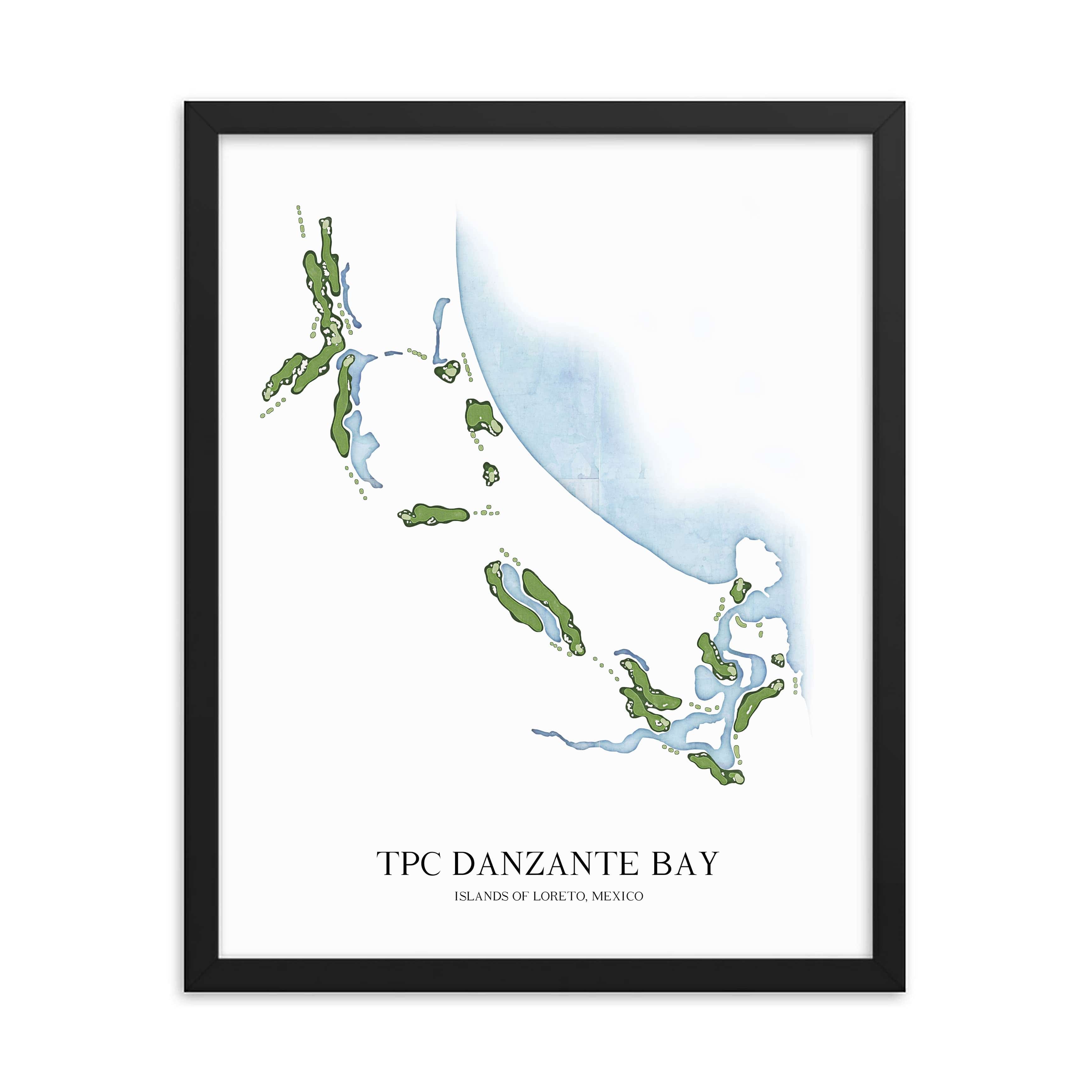 The 19th Hole Golf Shop - Golf Course Prints - TPC Danzante Bay Golf Course Map Golf Map