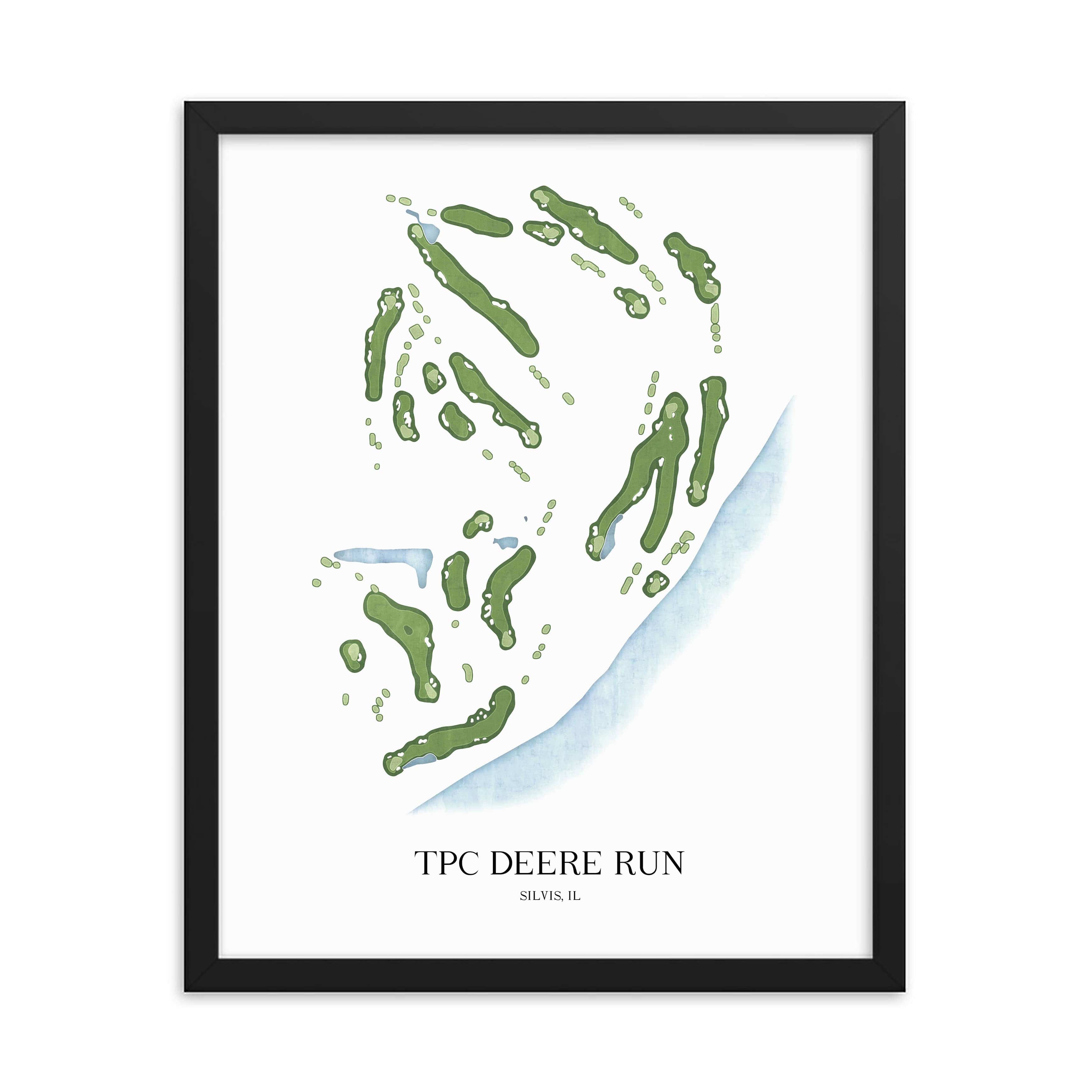 The 19th Hole Golf Shop - Golf Course Prints - TPC Deere Run Golf Course Map Golf Map