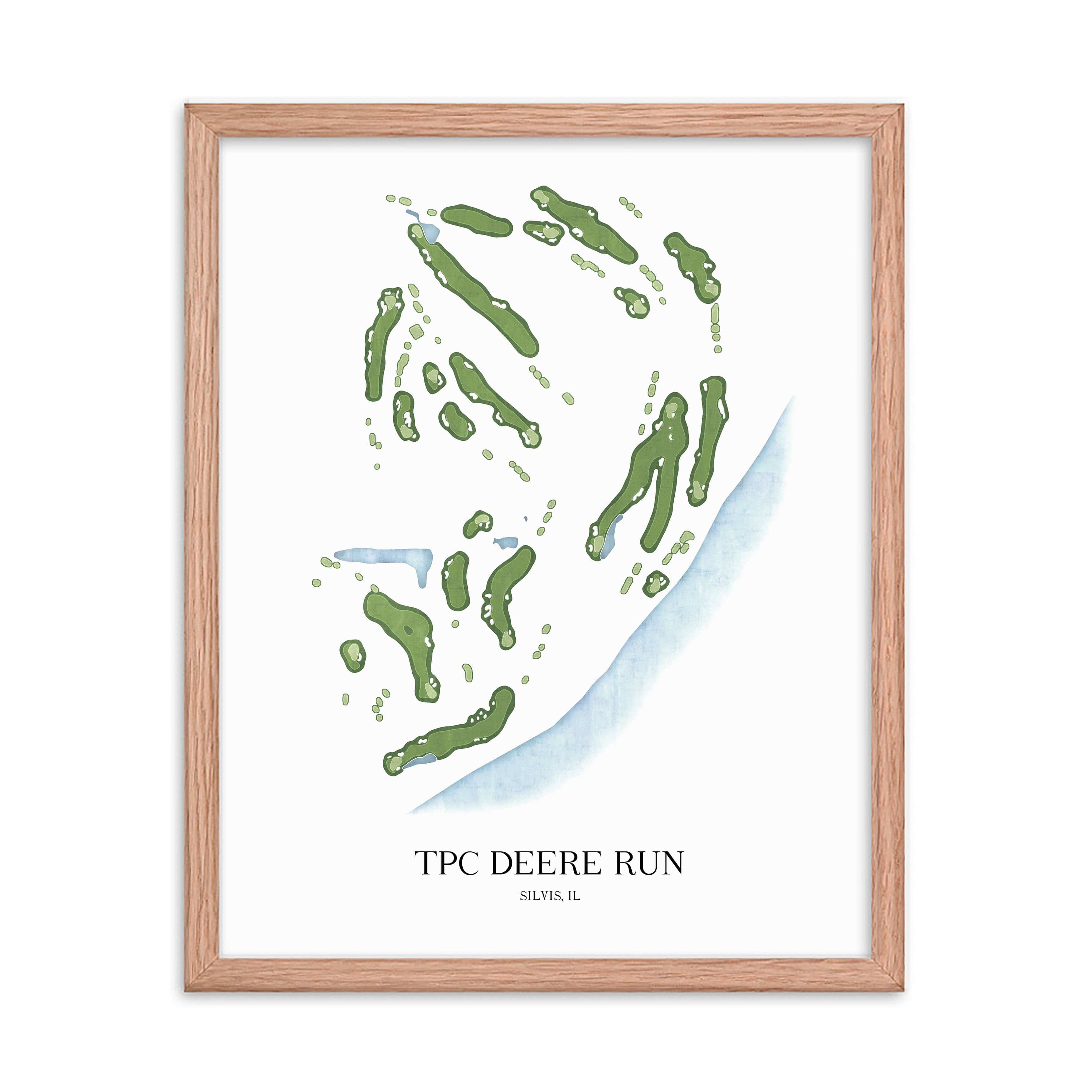 The 19th Hole Golf Shop - Golf Course Prints - TPC Deere Run Golf Course Map Golf Map