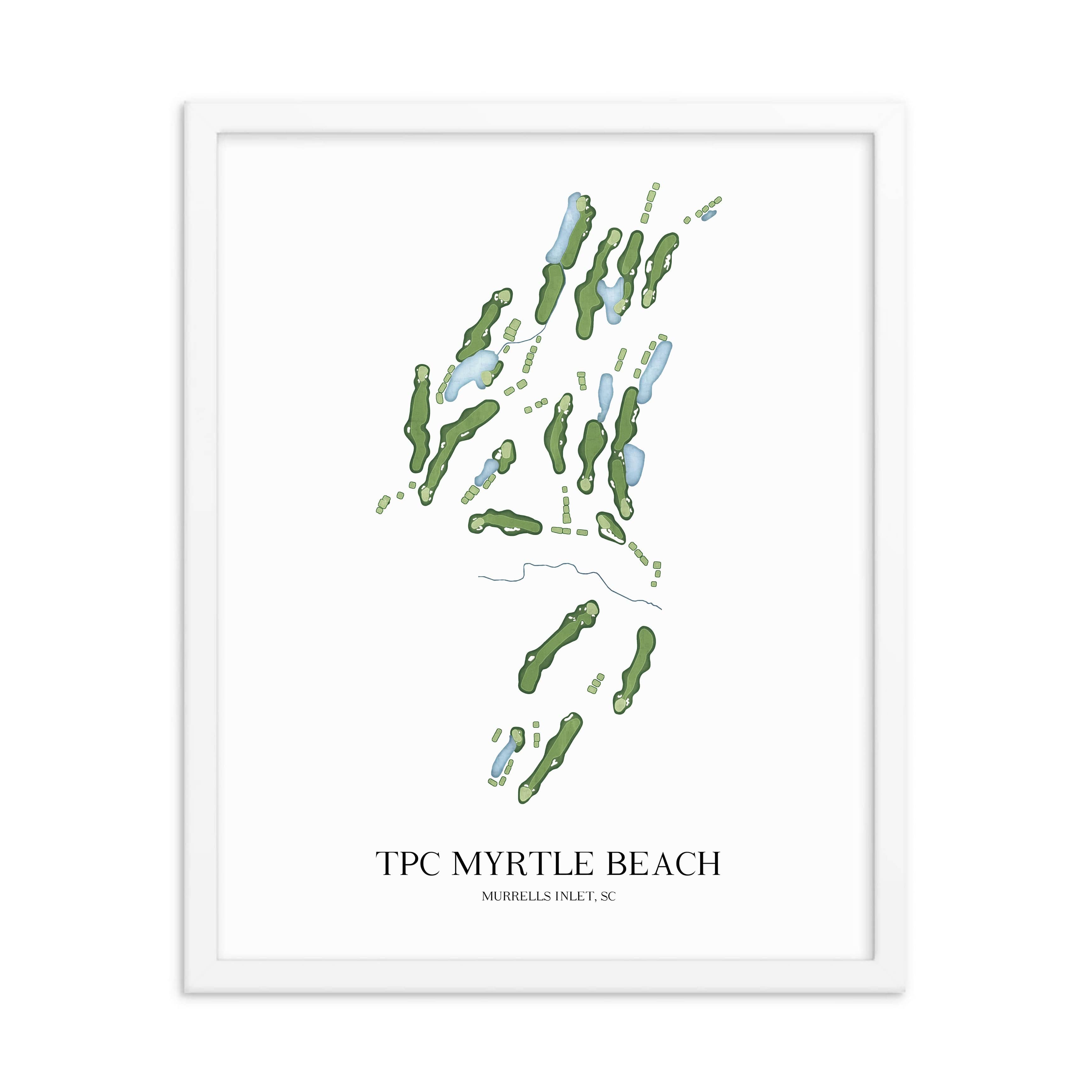 The 19th Hole Golf Shop - Golf Course Prints - TPC Myrtle Beach Golf Course Map Golf Map