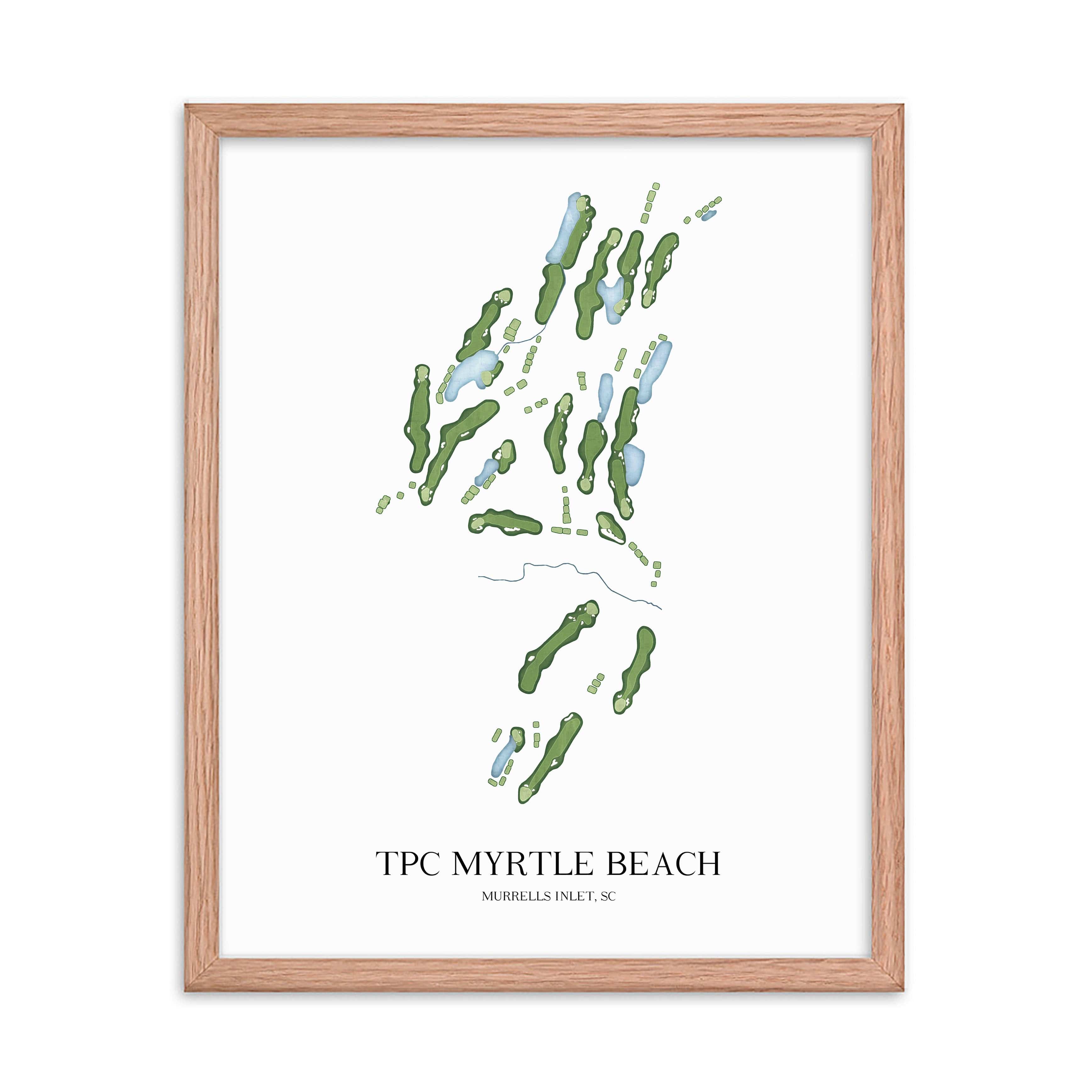 The 19th Hole Golf Shop - Golf Course Prints - TPC Myrtle Beach Golf Course Map Golf Map