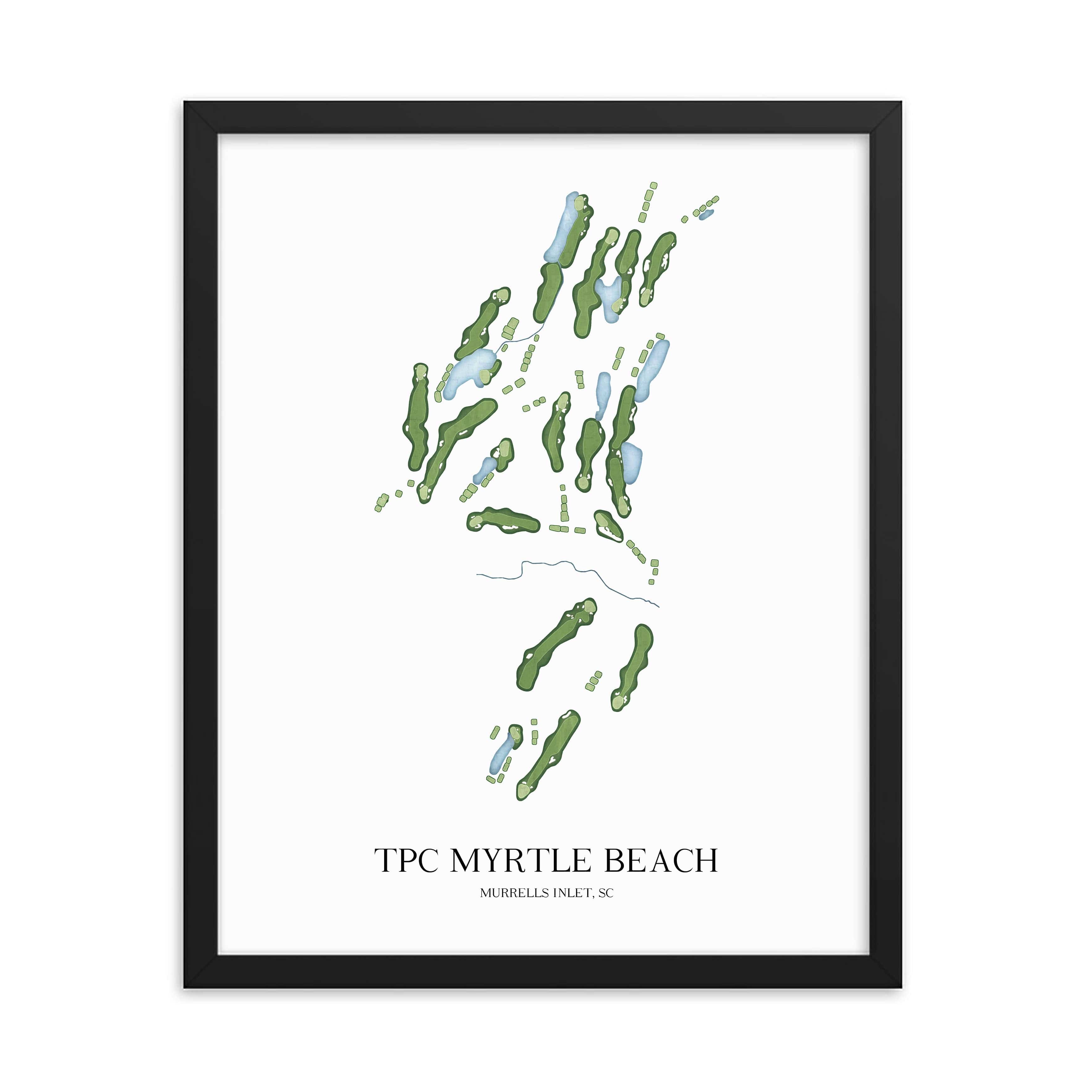 The 19th Hole Golf Shop - Golf Course Prints - TPC Myrtle Beach Golf Course Map Golf Map
