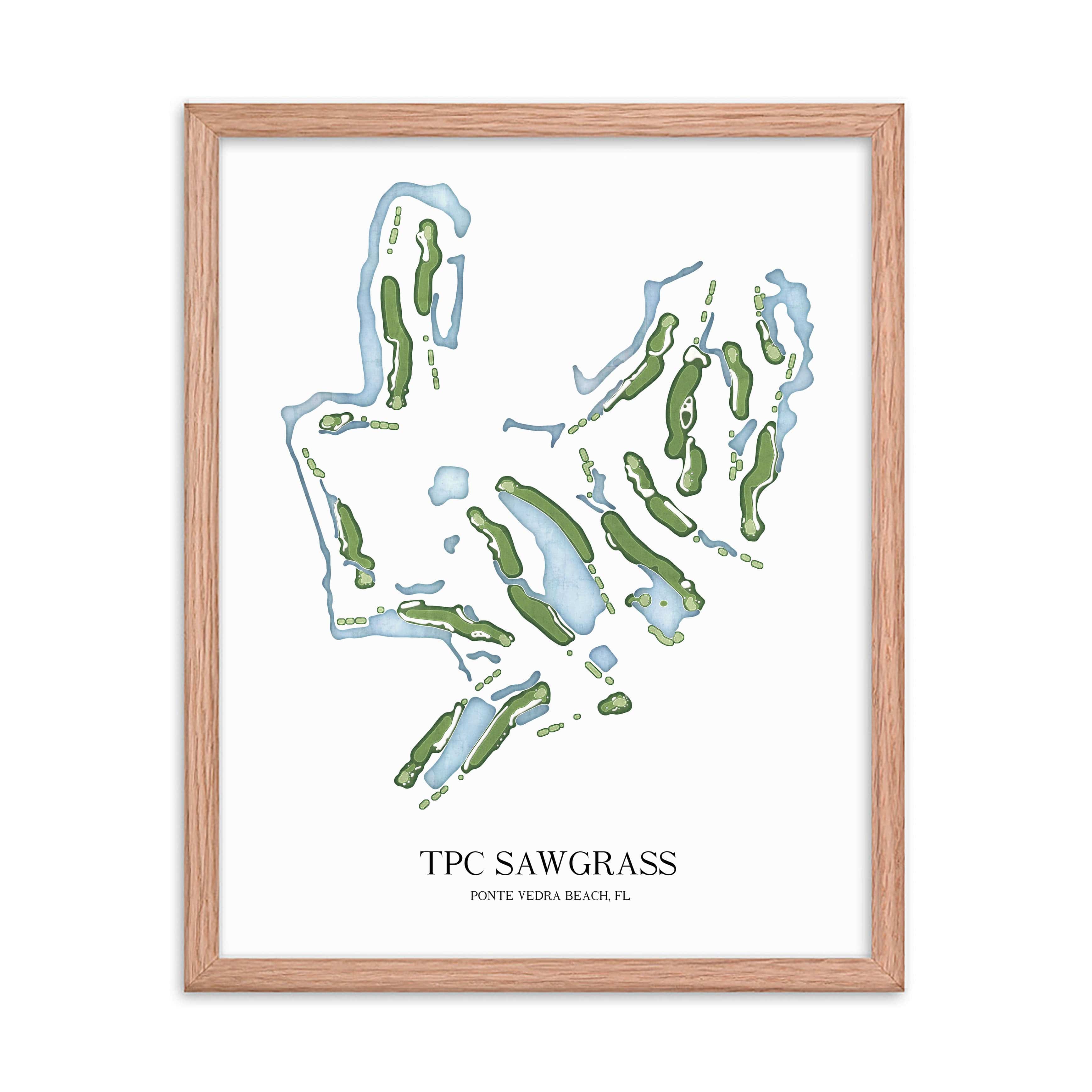 The 19th Hole Golf Shop - Golf Course Prints - TPC Sawgrass Golf Course Map Golf Map