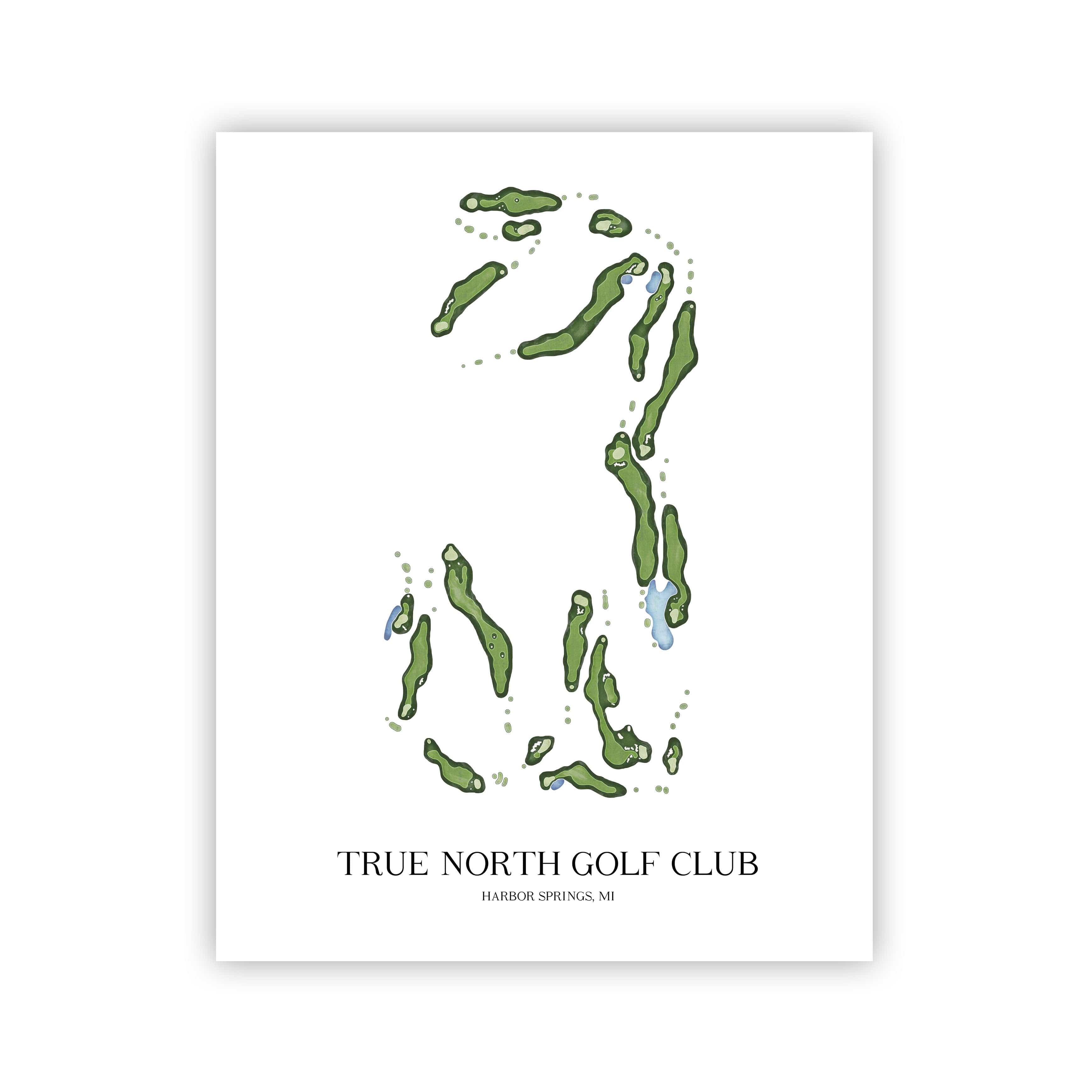 The 19th Hole Golf Shop - Golf Course Prints - True North Golf Club Golf Course Map Golf Map