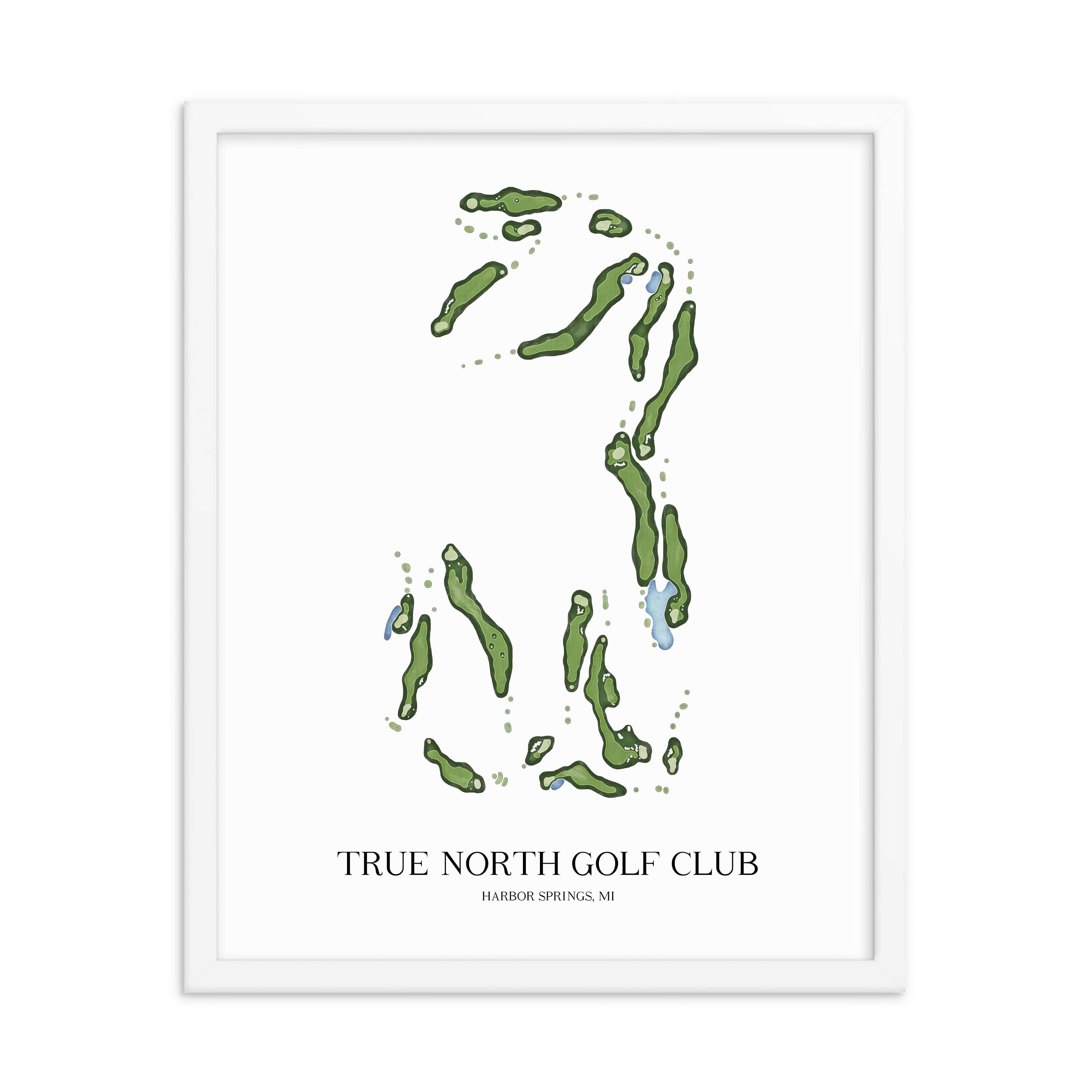 The 19th Hole Golf Shop - Golf Course Prints - True North Golf Club Golf Course Map Golf Map
