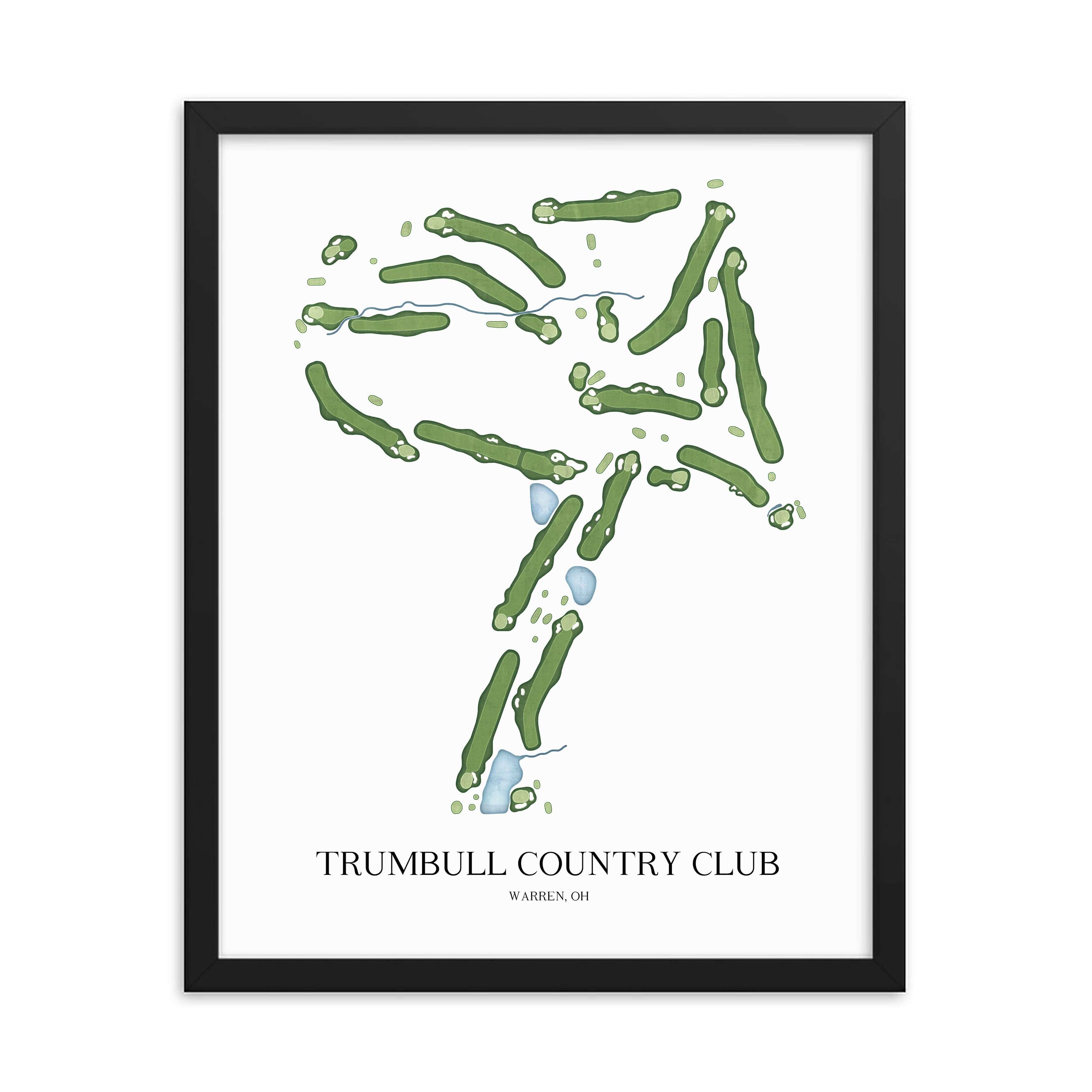 The 19th Hole Golf Shop - Golf Course Prints - Trumbull Country Club Golf Course Map Golf Map