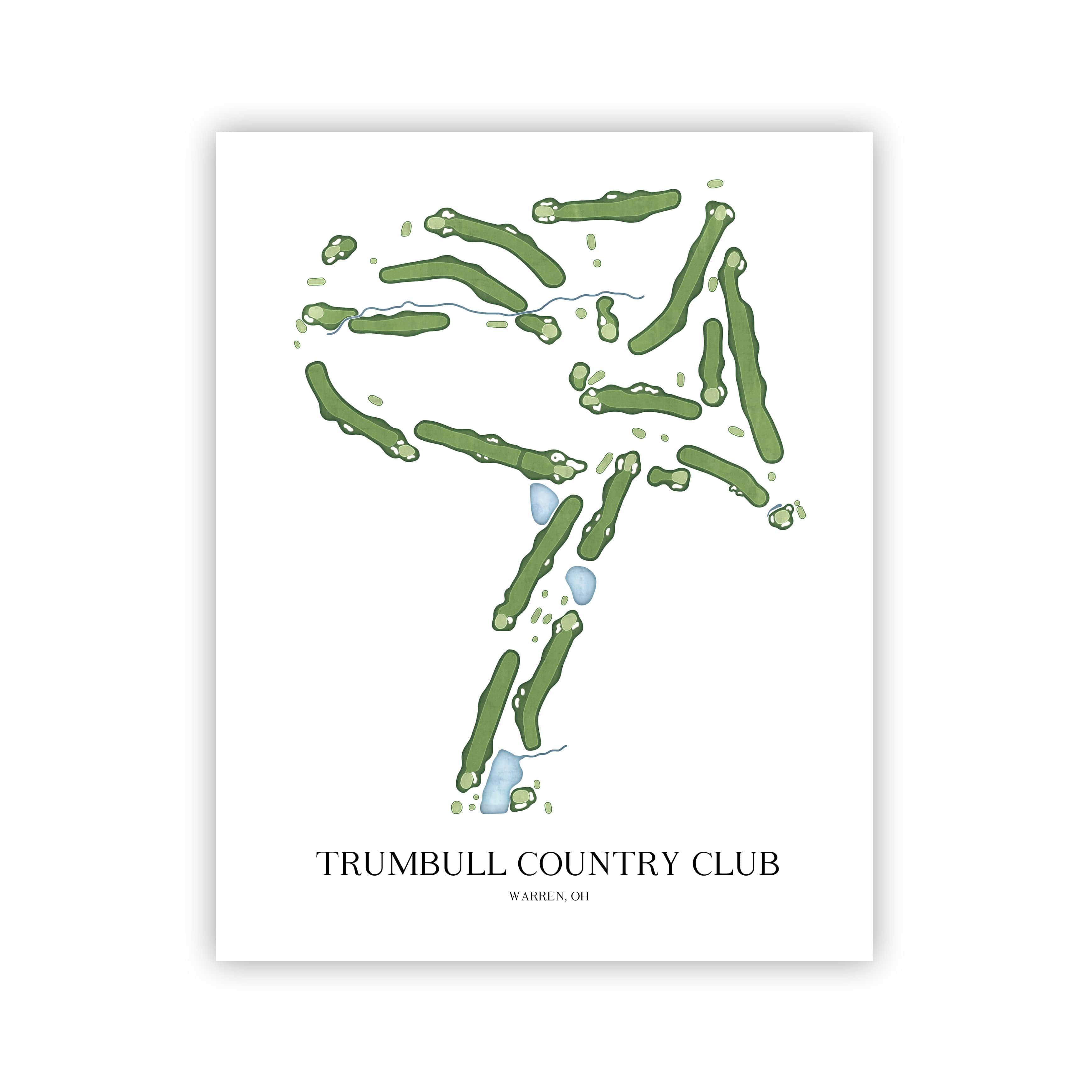 The 19th Hole Golf Shop - Golf Course Prints - Trumbull Country Club Golf Course Map Golf Map
