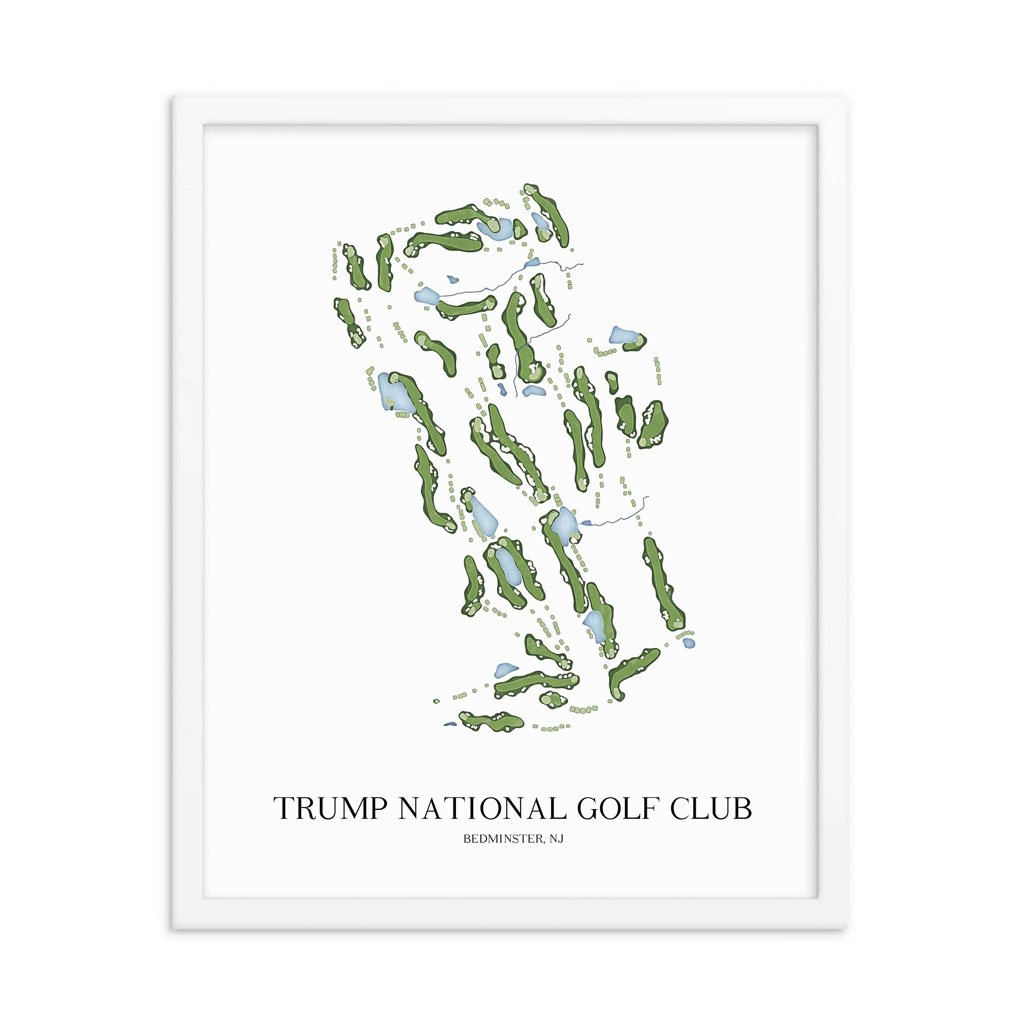 The 19th Hole Golf Shop - Golf Course Prints - Trump National - Bedminster Golf Course Map Golf Map
