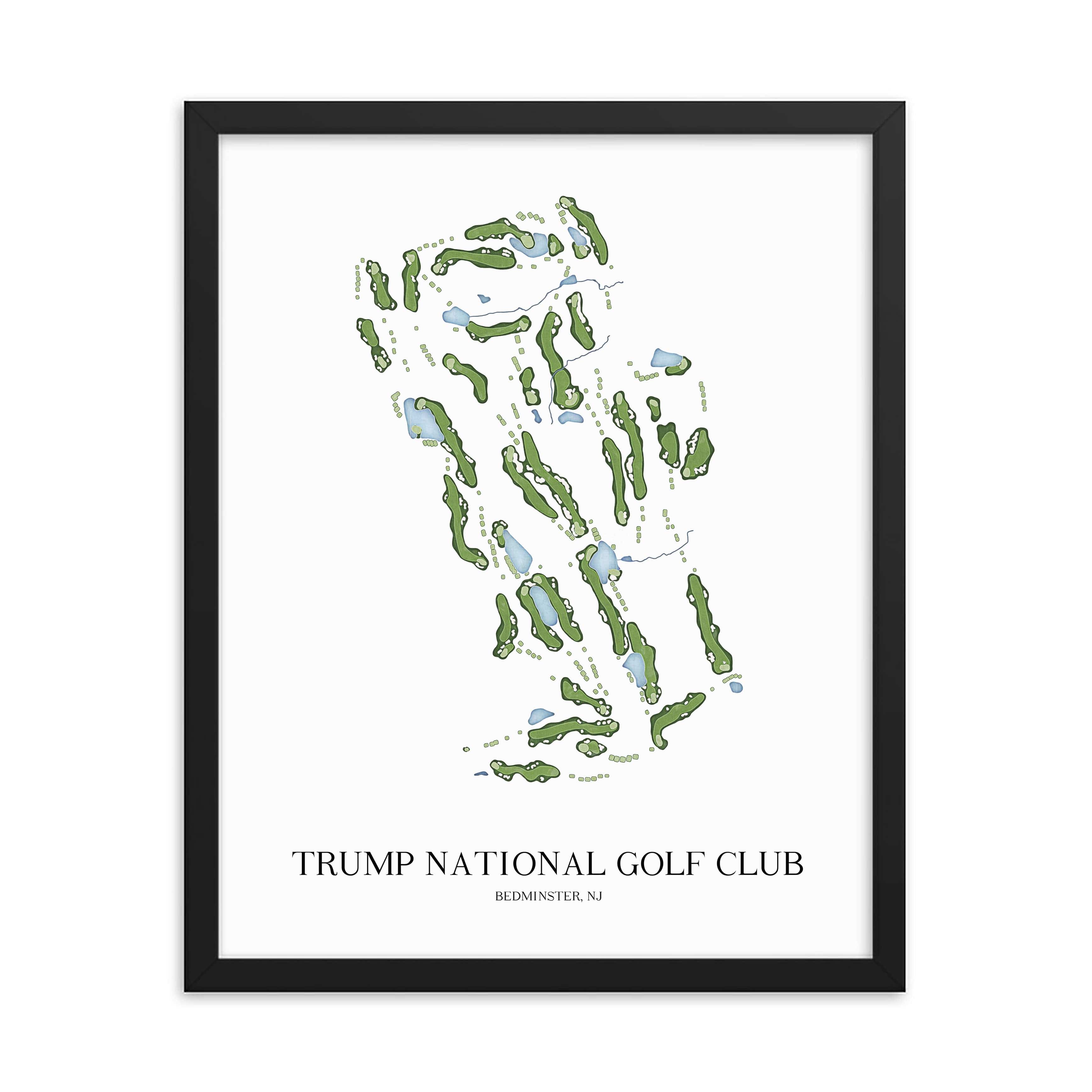 The 19th Hole Golf Shop - Golf Course Prints - Trump National - Bedminster Golf Course Map Golf Map