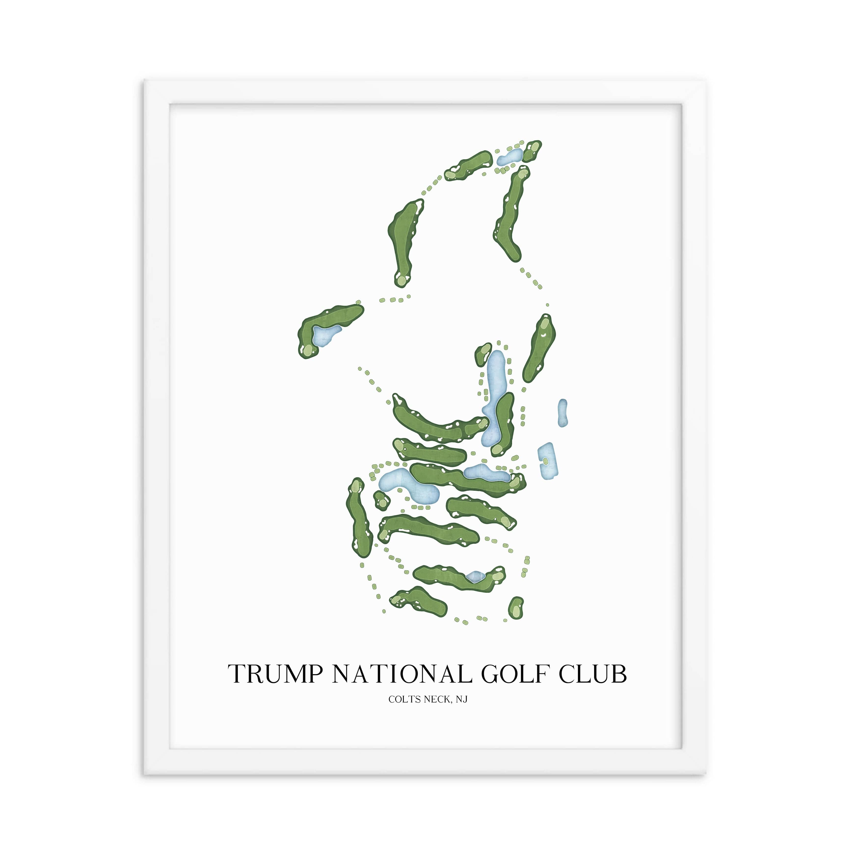 The 19th Hole Golf Shop - Golf Course Prints - Trump National - Colts Neck Golf Course Map Golf Map
