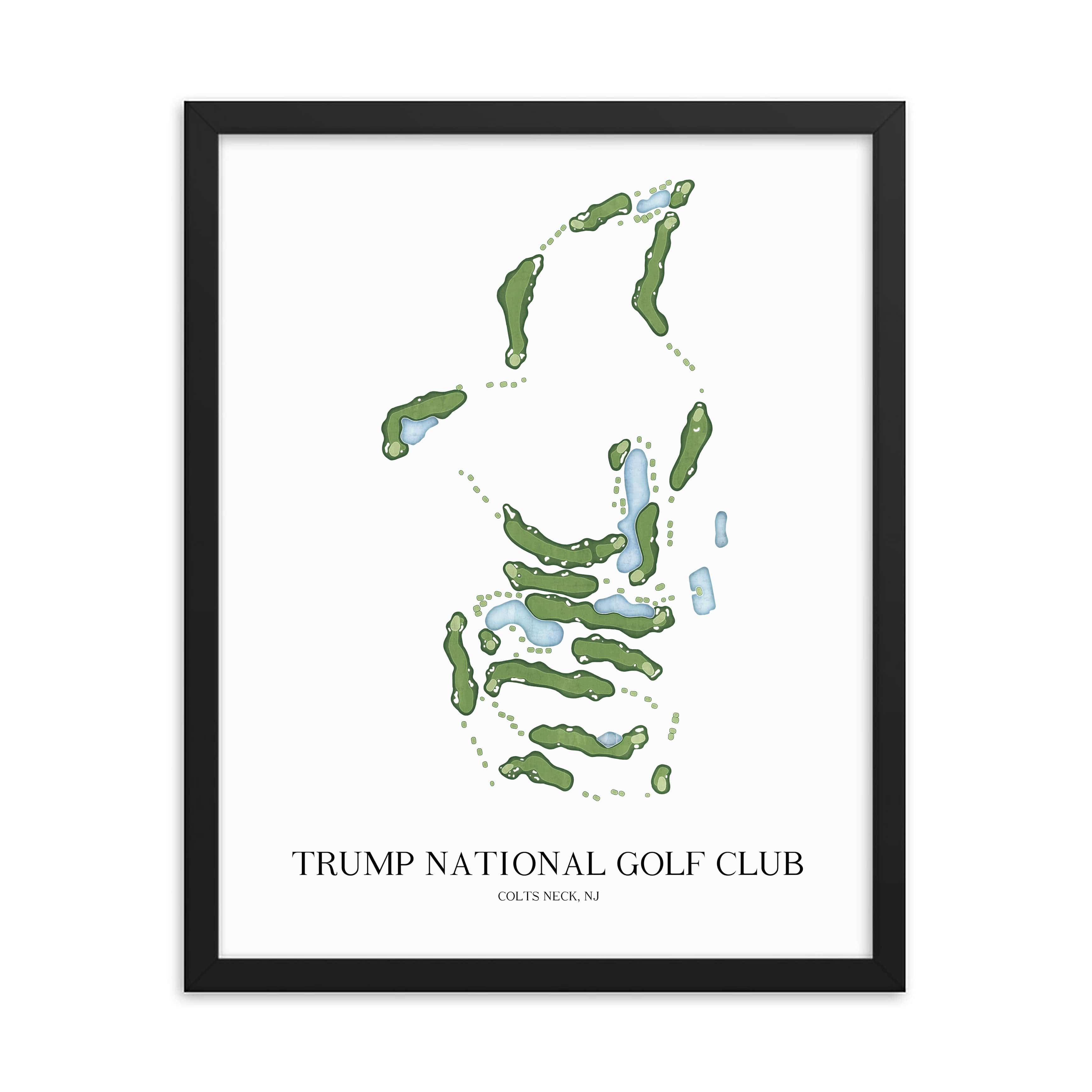 The 19th Hole Golf Shop - Golf Course Prints - Trump National - Colts Neck Golf Course Map Golf Map
