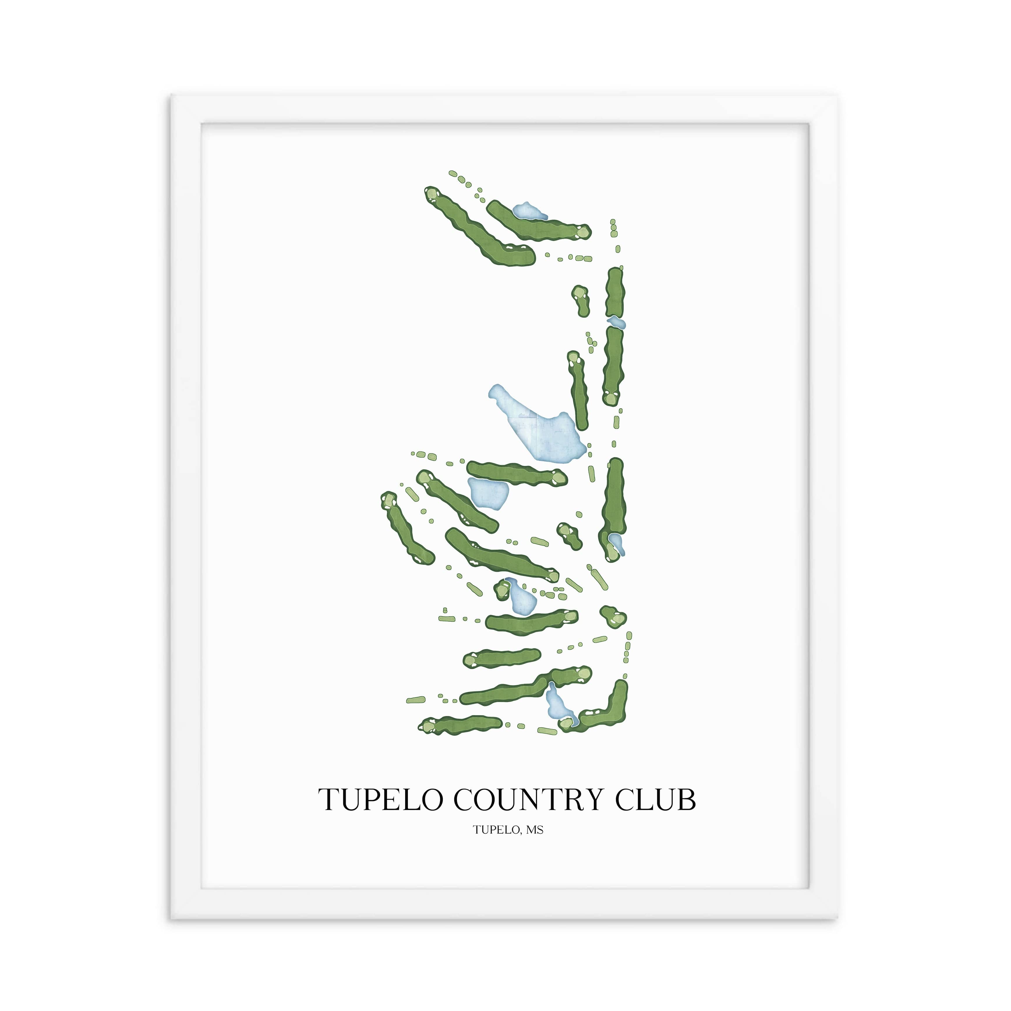 The 19th Hole Golf Shop - Golf Course Prints - Tupelo Country Club Golf Course Map Golf Map