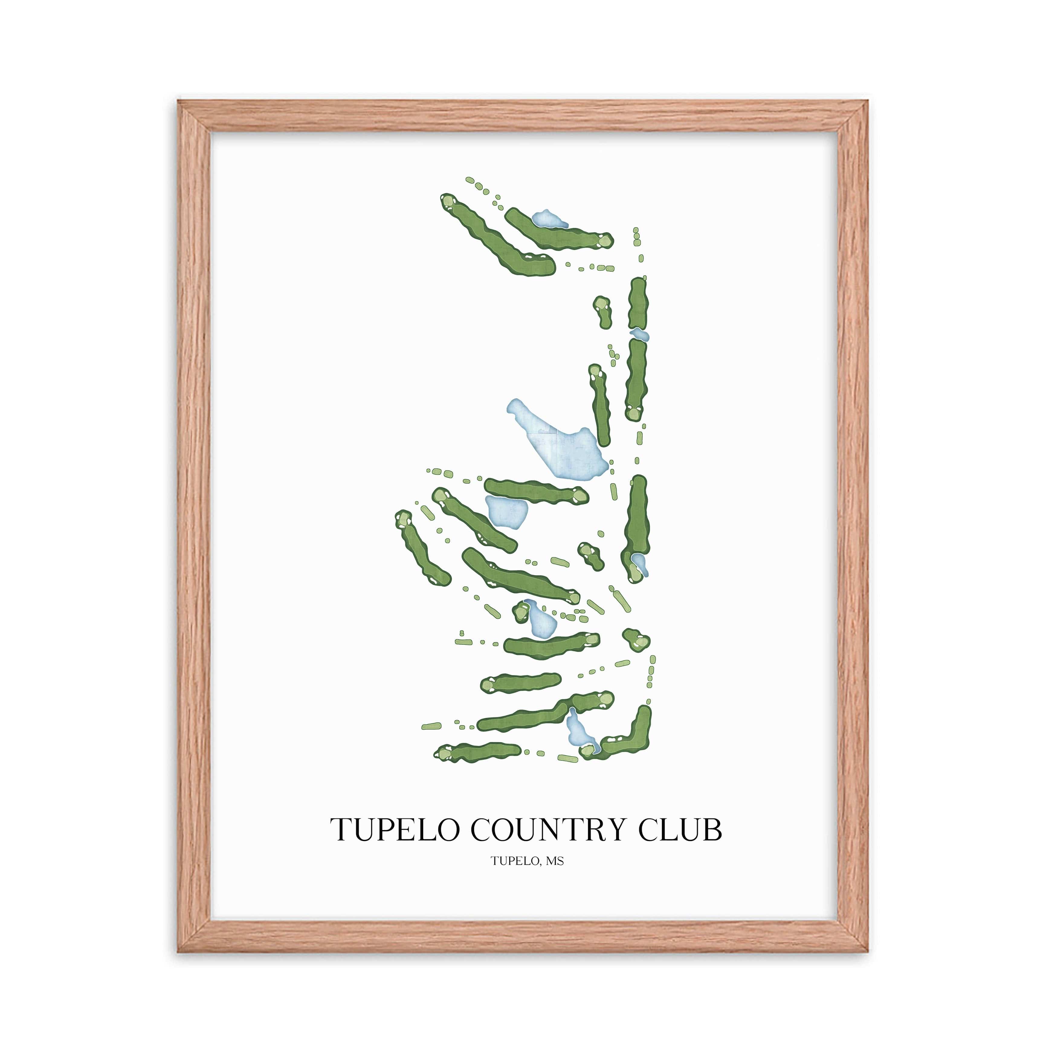 The 19th Hole Golf Shop - Golf Course Prints - Tupelo Country Club Golf Course Map Golf Map