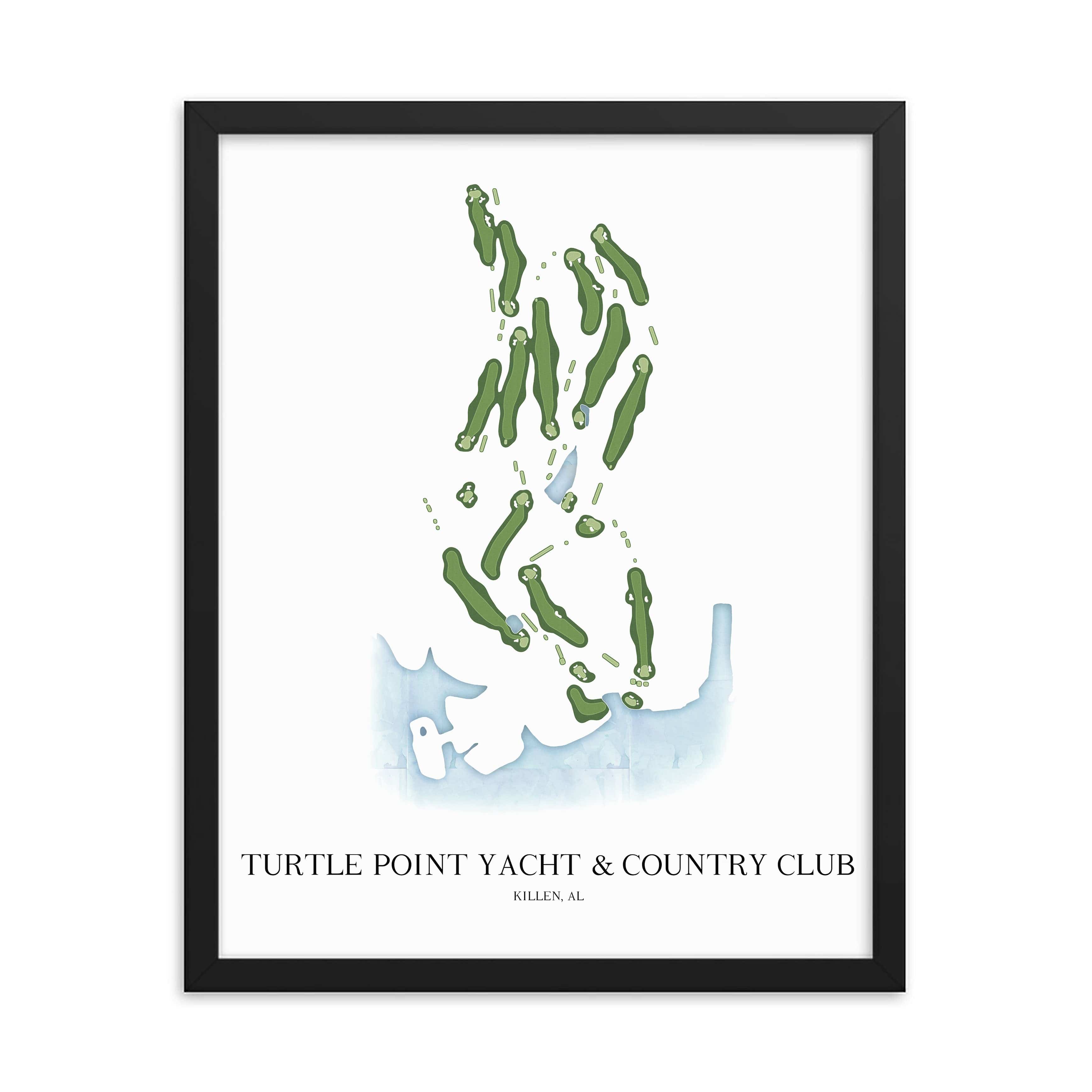 The 19th Hole Golf Shop - Golf Course Prints - Turtle Point Yacht Country Club Golf Course Map Golf Map