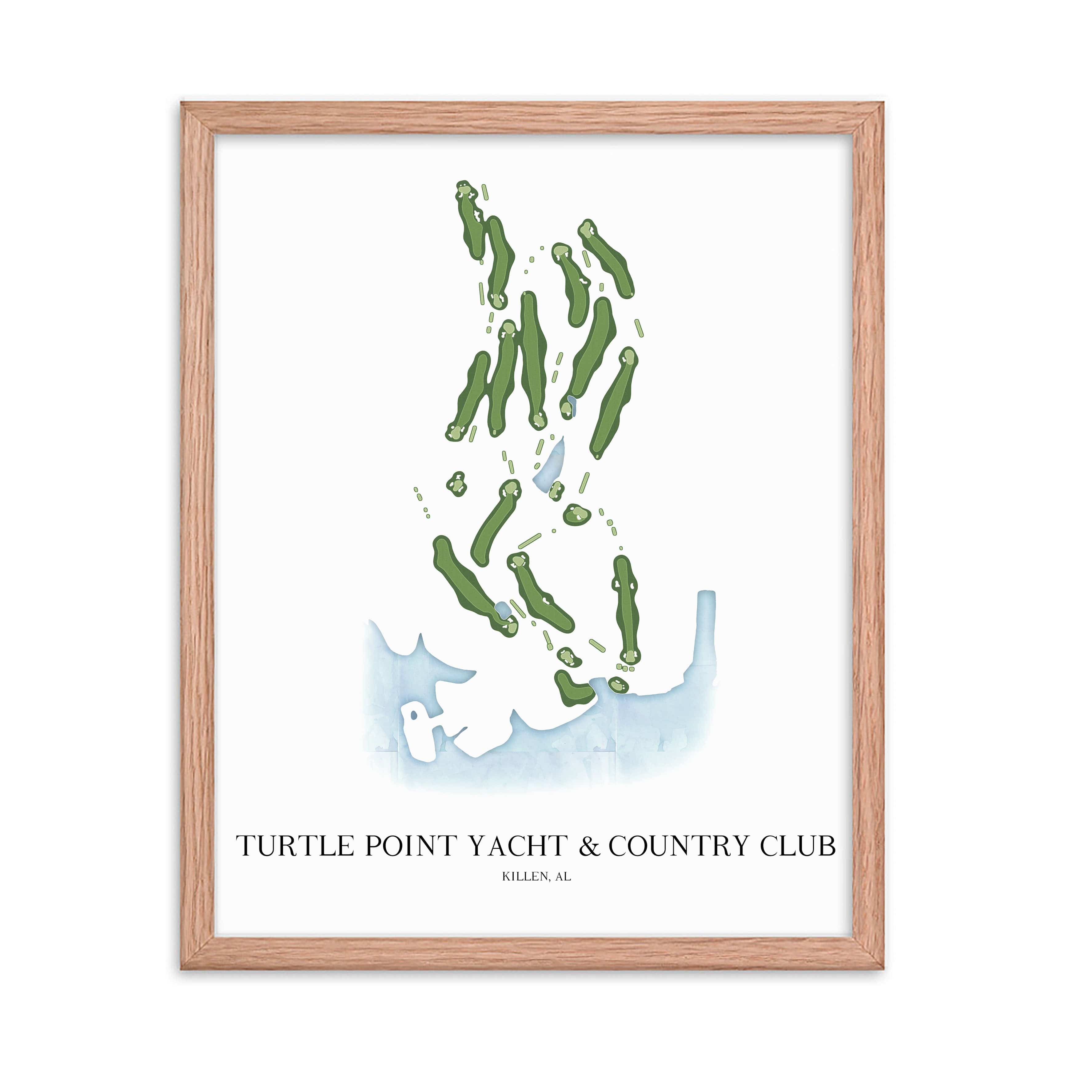 The 19th Hole Golf Shop - Golf Course Prints - Turtle Point Yacht Country Club Golf Course Map Golf Map