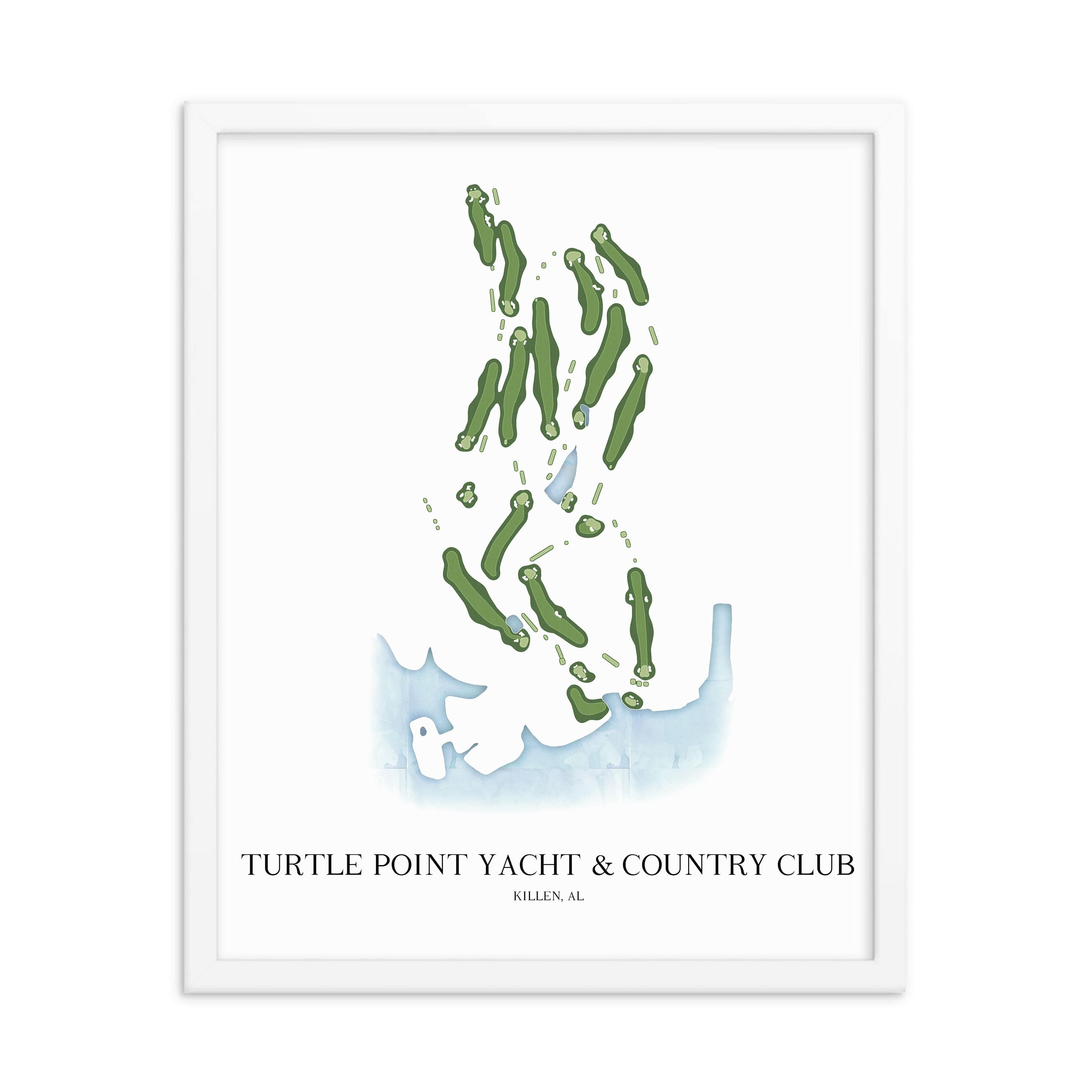 The 19th Hole Golf Shop - Golf Course Prints - Turtle Point Yacht Country Club Golf Course Map Golf Map