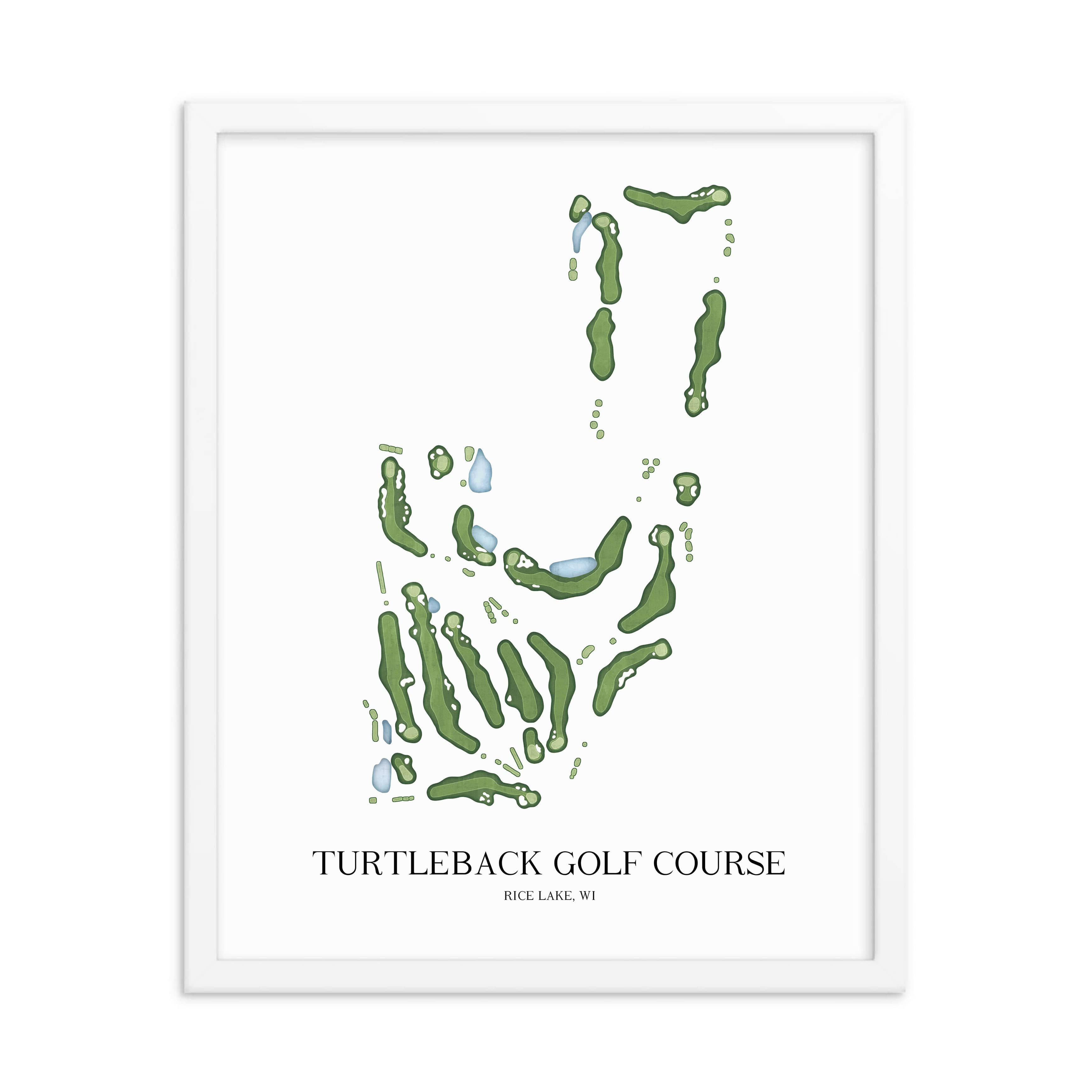 The 19th Hole Golf Shop - Golf Course Prints - Turtleback Golf Course Golf Course Map Golf Map