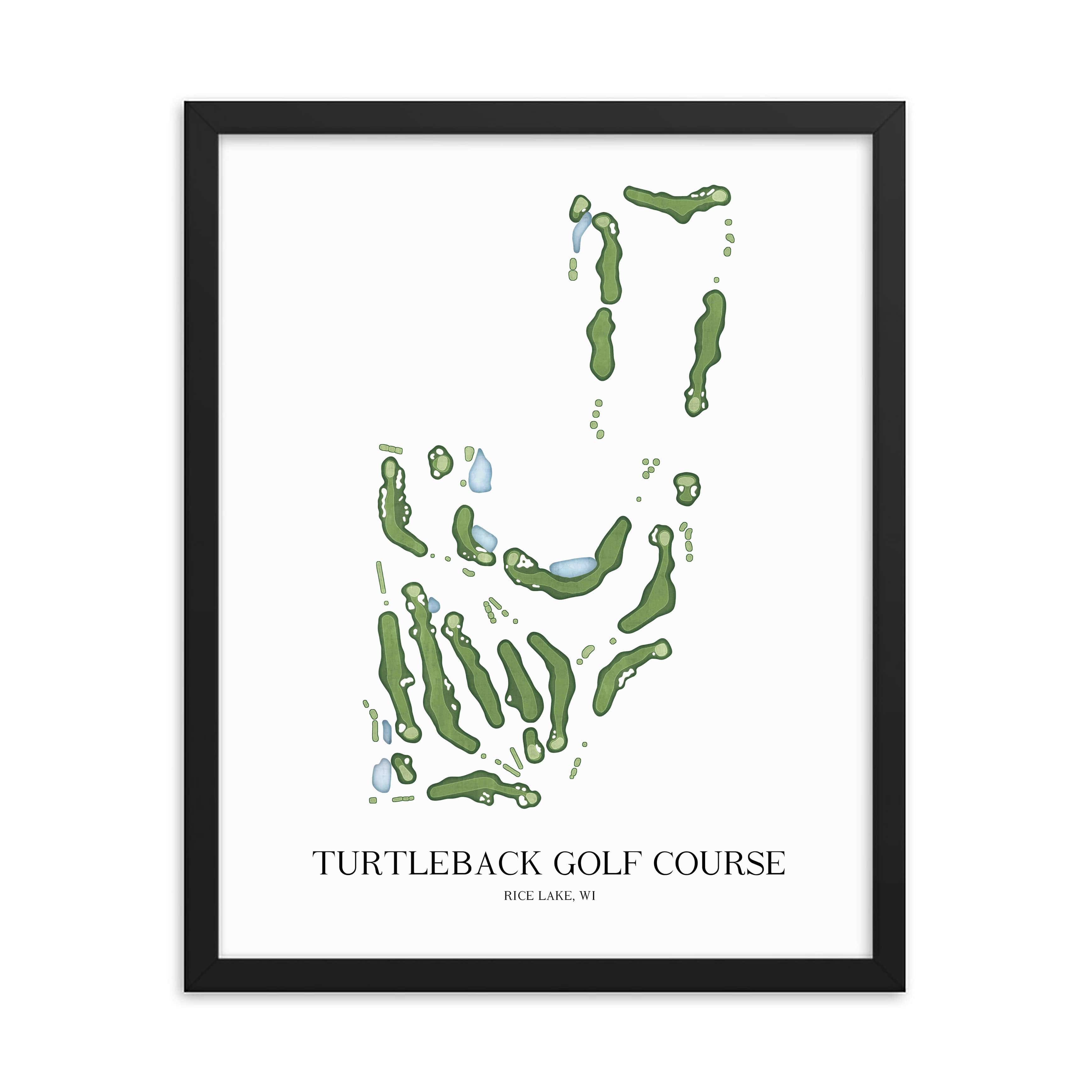 The 19th Hole Golf Shop - Golf Course Prints - Turtleback Golf Course Golf Course Map Golf Map