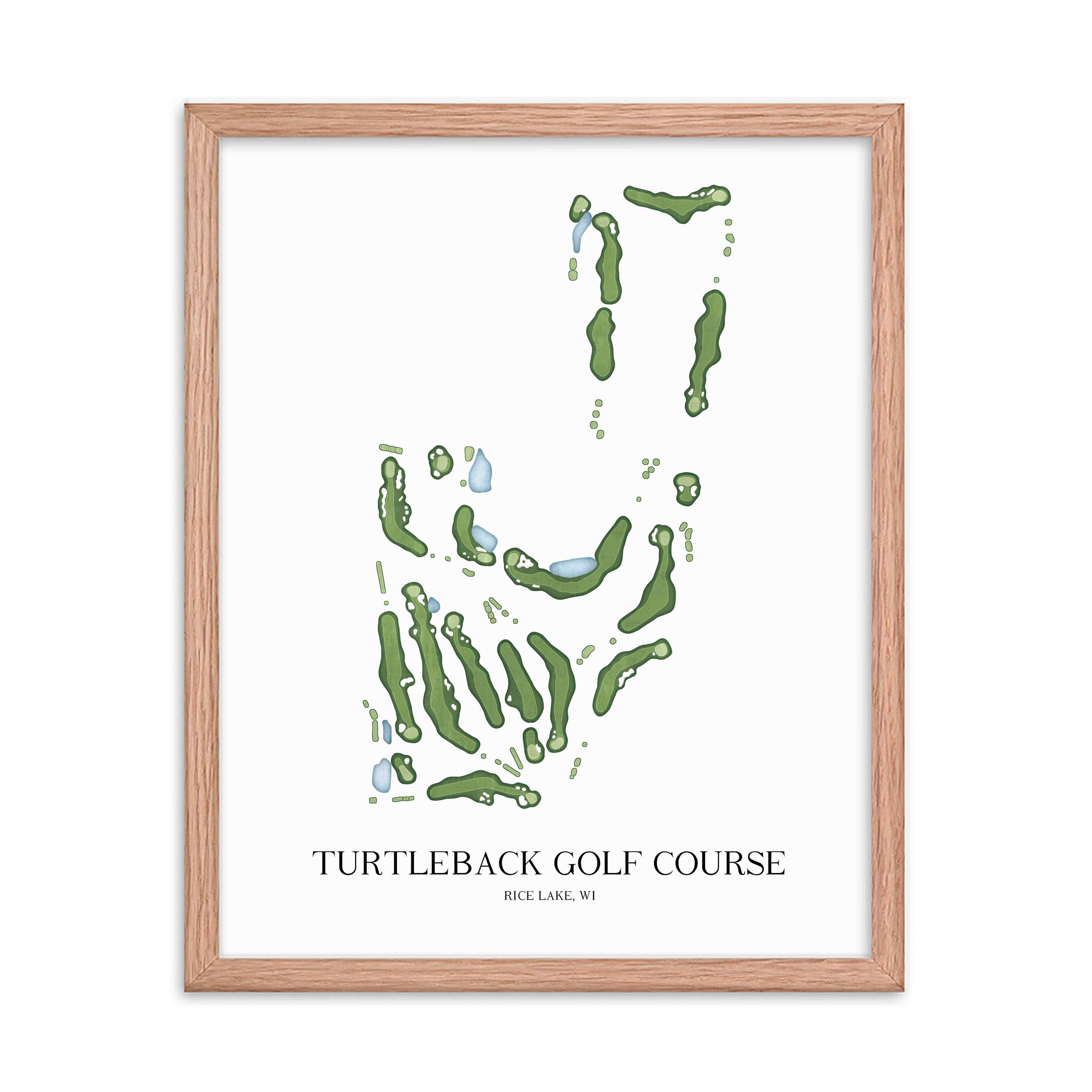 The 19th Hole Golf Shop - Golf Course Prints - Turtleback Golf Course Golf Course Map Golf Map