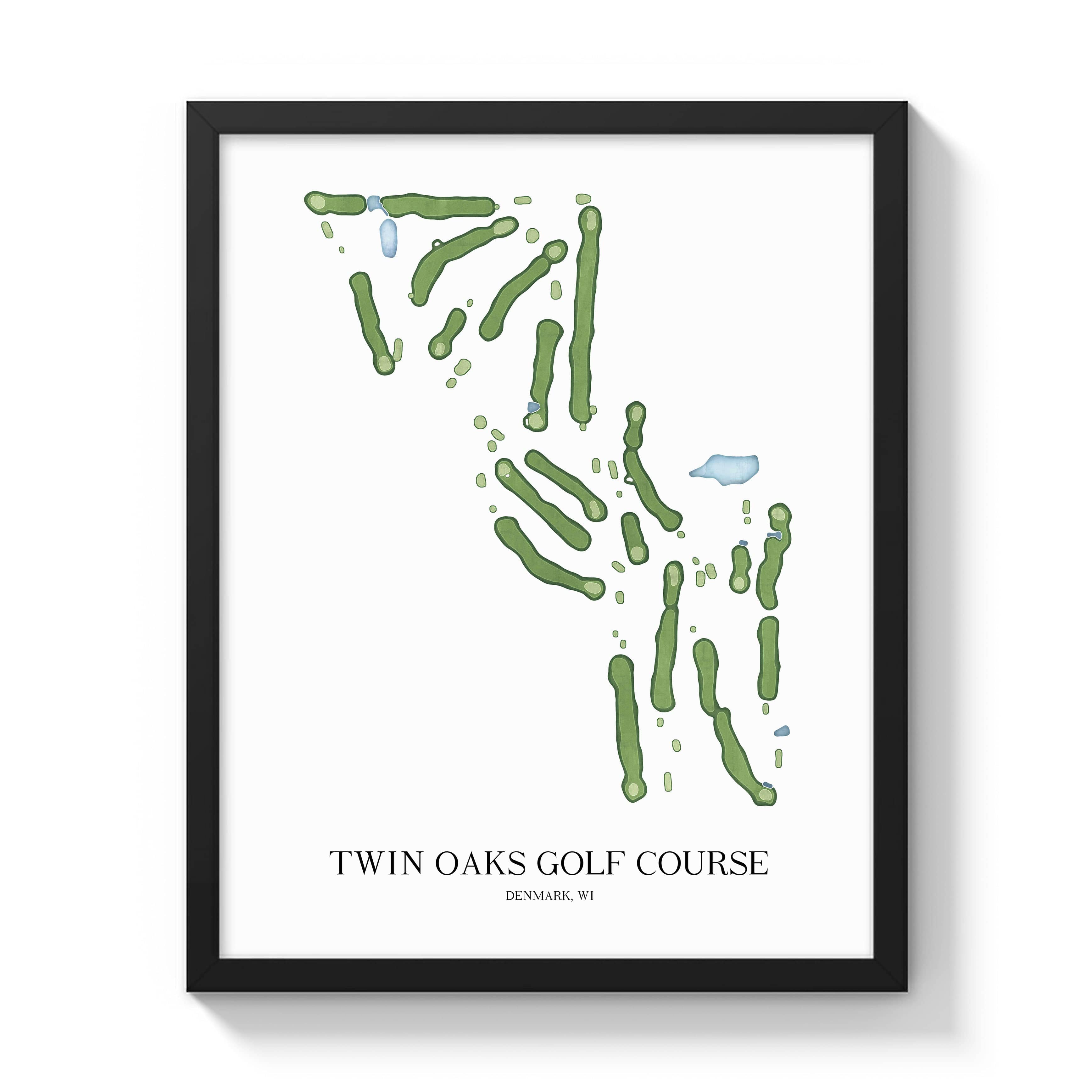 The 19th Hole Golf Shop - Golf Course Prints - Twin Oaks Golf Course Golf Course Map Golf Map