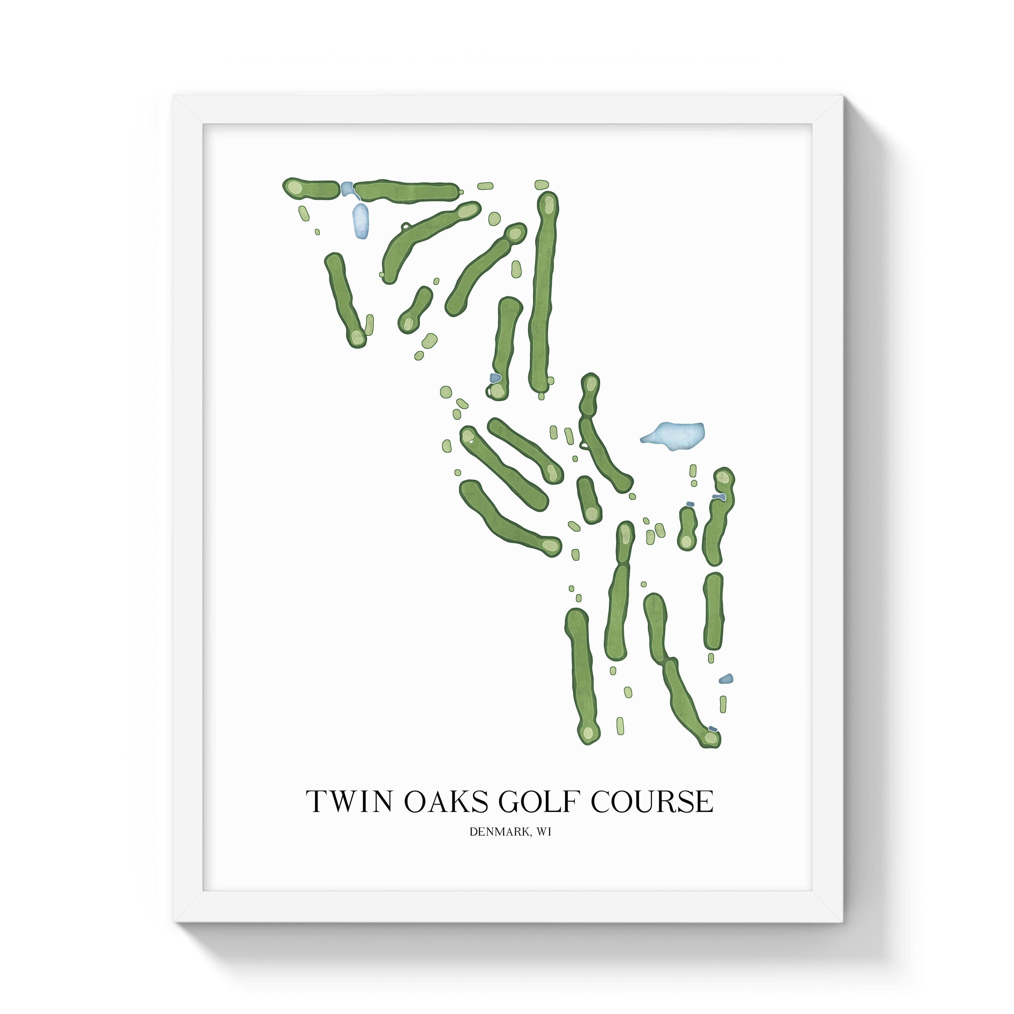 The 19th Hole Golf Shop - Golf Course Prints - Twin Oaks Golf Course Golf Course Map Golf Map