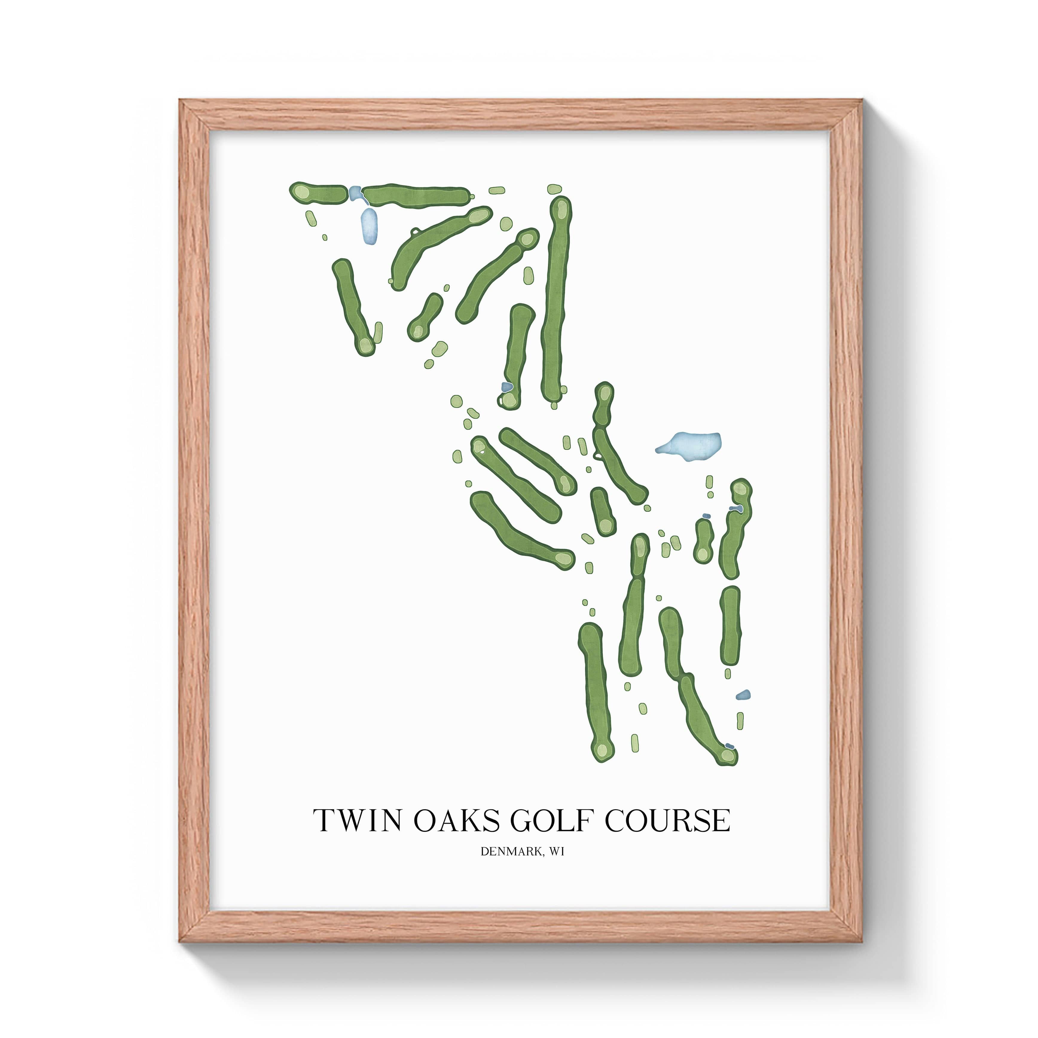 The 19th Hole Golf Shop - Golf Course Prints - Twin Oaks Golf Course Golf Course Map Golf Map