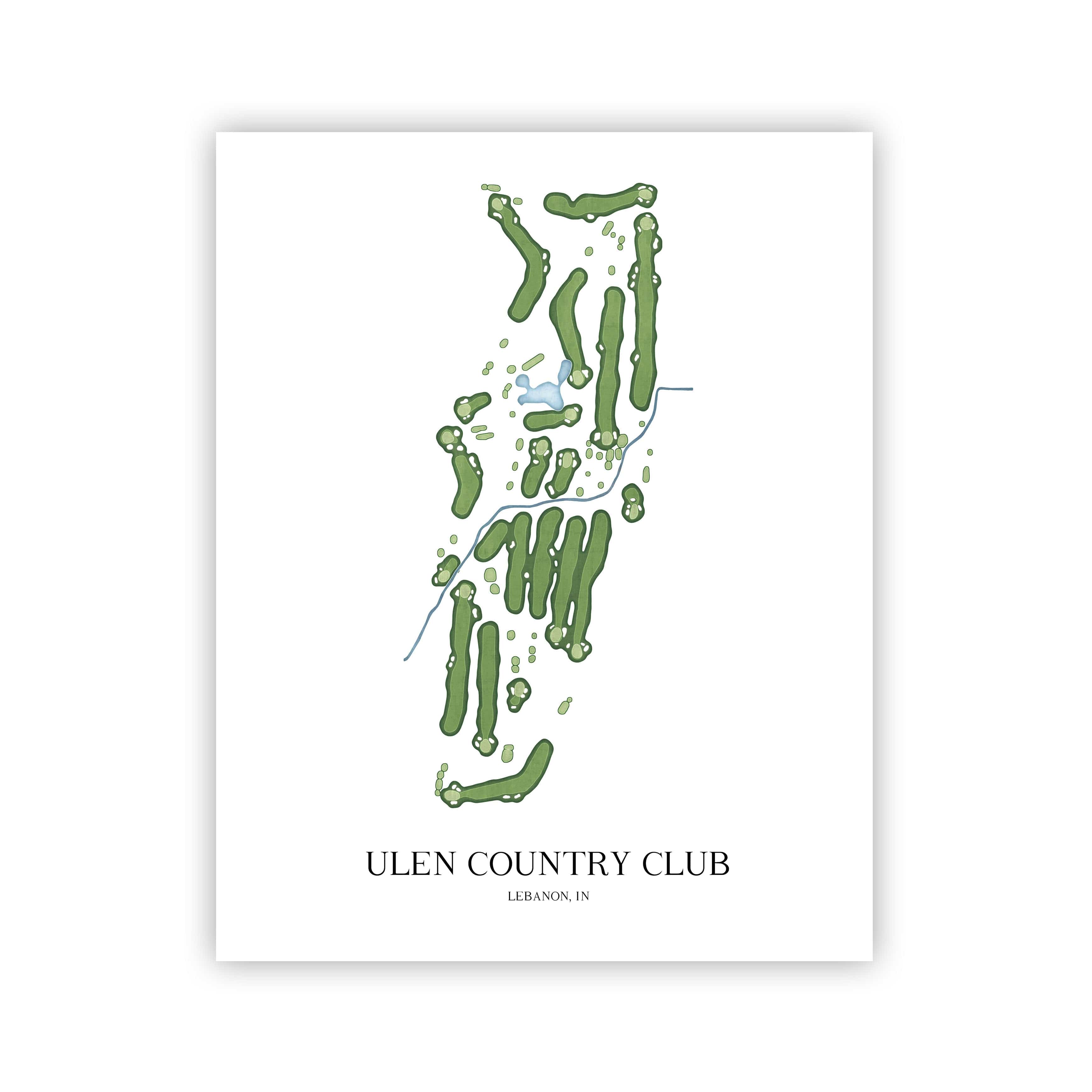 The 19th Hole Golf Shop - Golf Course Prints - Ulen Country Club Golf Course Map Golf Map