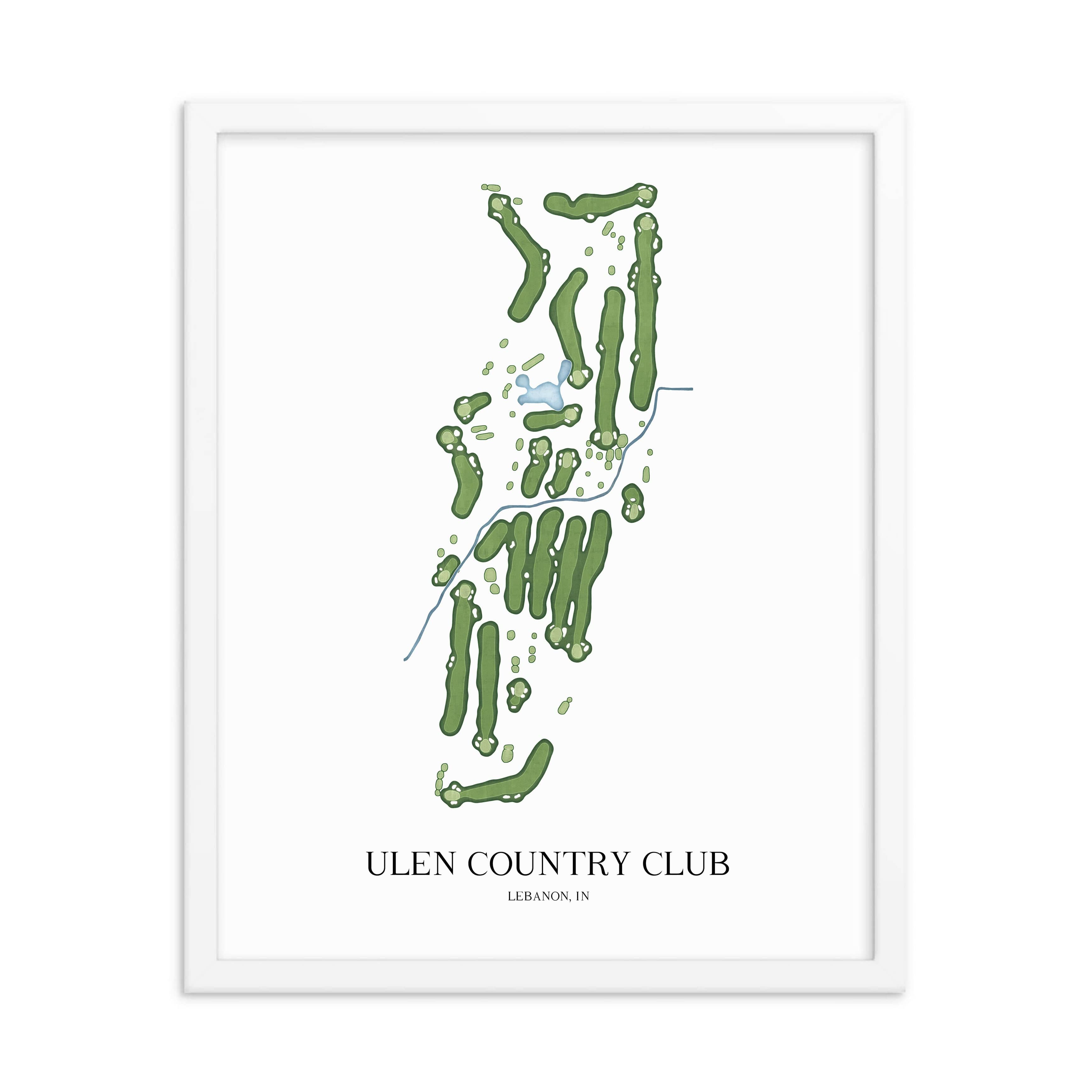 The 19th Hole Golf Shop - Golf Course Prints - Ulen Country Club Golf Course Map Golf Map