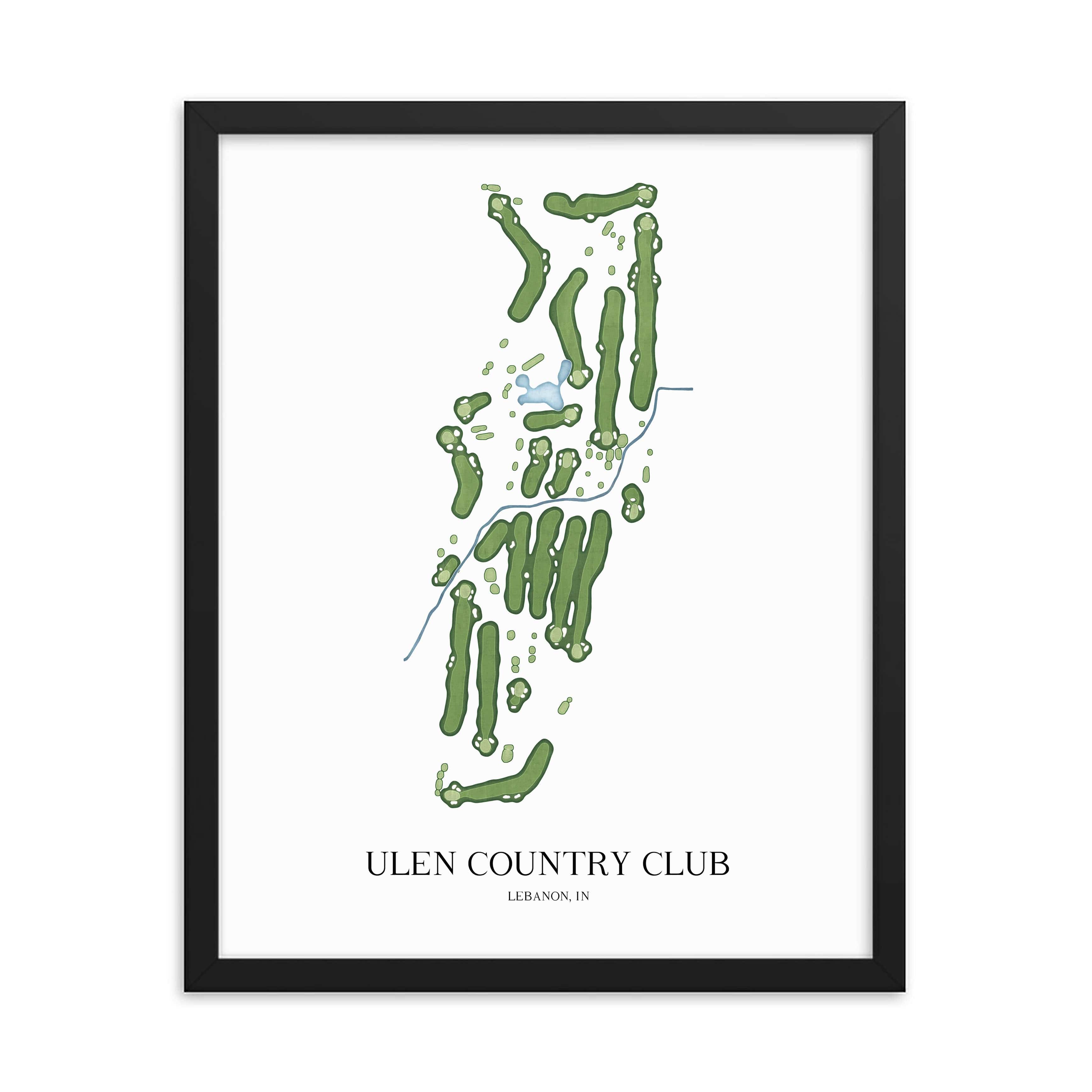 The 19th Hole Golf Shop - Golf Course Prints - Ulen Country Club Golf Course Map Golf Map
