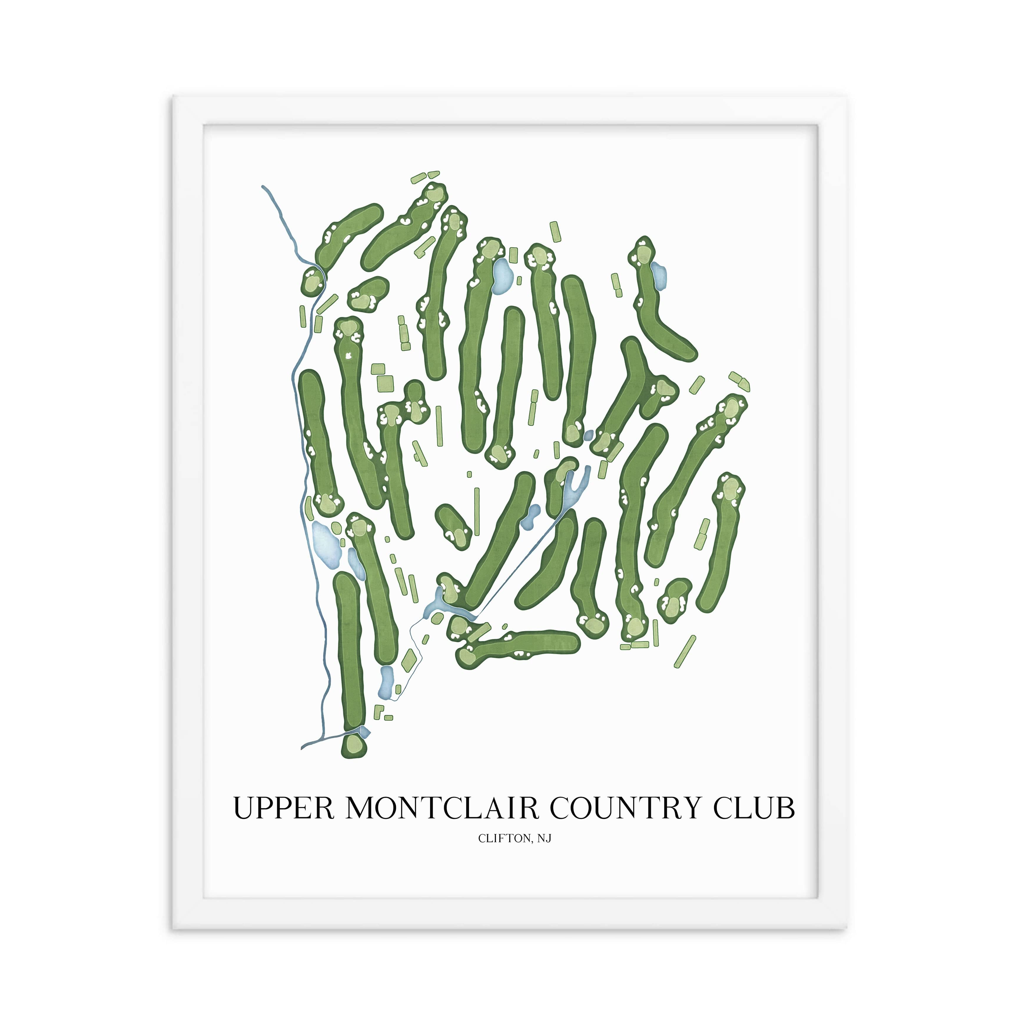 The 19th Hole Golf Shop - Golf Course Prints - Upper Montclair Country Club Golf Course Map Golf Map