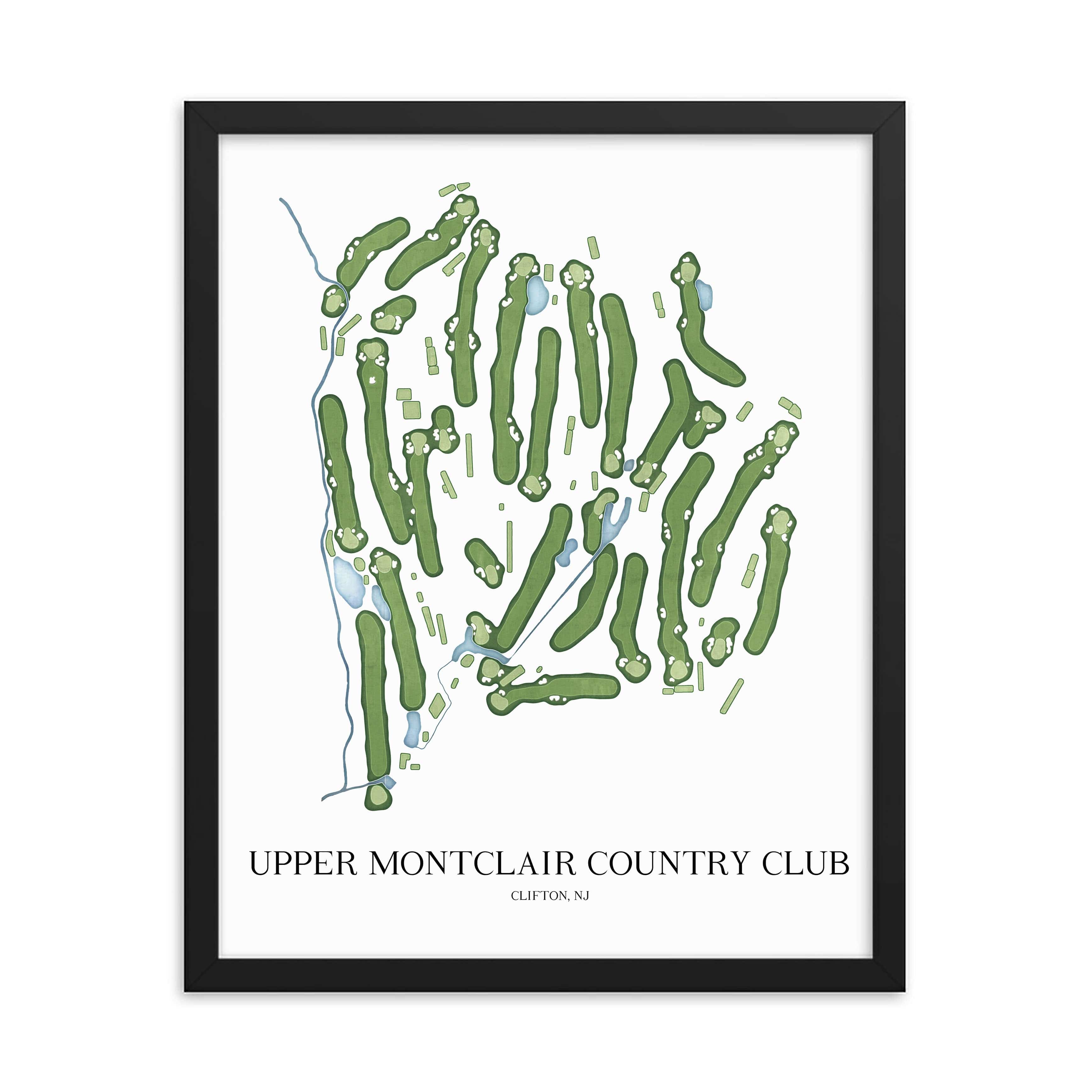 The 19th Hole Golf Shop - Golf Course Prints - Upper Montclair Country Club Golf Course Map Golf Map