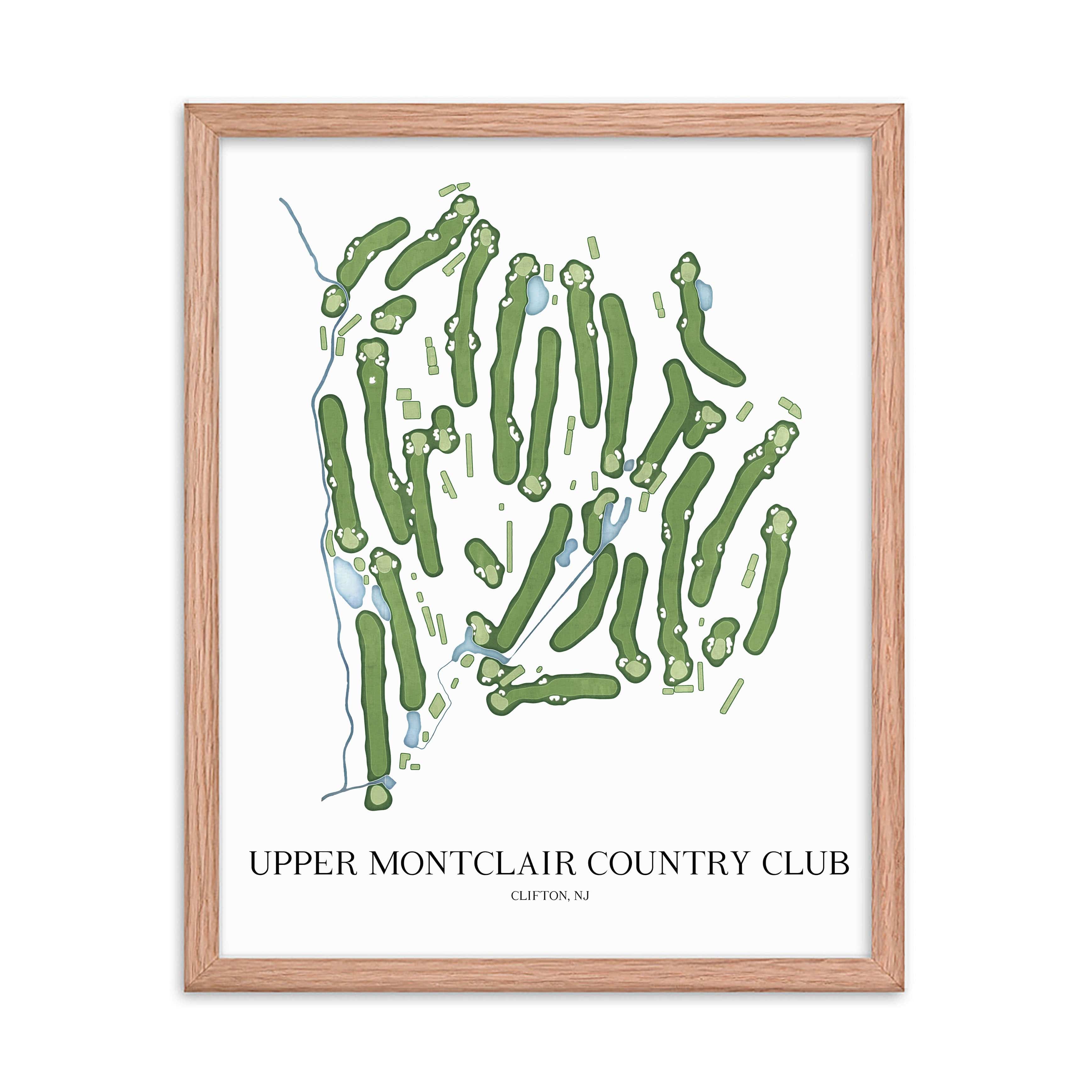 The 19th Hole Golf Shop - Golf Course Prints - Upper Montclair Country Club Golf Course Map Golf Map