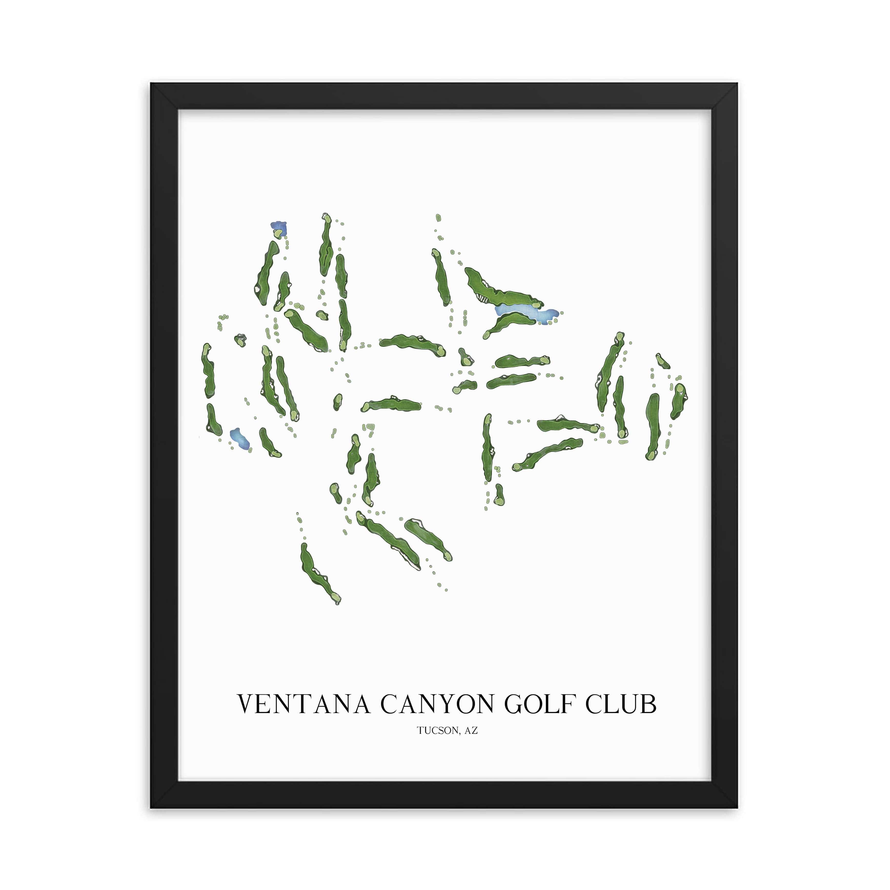 The 19th Hole Golf Shop - Golf Course Prints - Ventana Canyon Golf Club Golf Course Map Golf Map