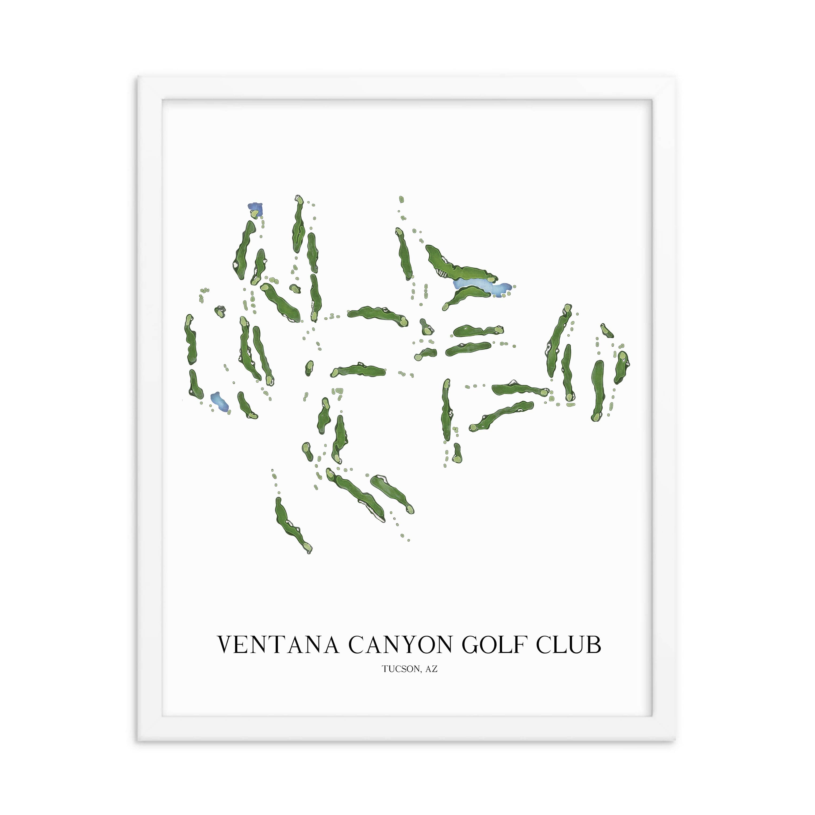 The 19th Hole Golf Shop - Golf Course Prints - Ventana Canyon Golf Club Golf Course Map Golf Map