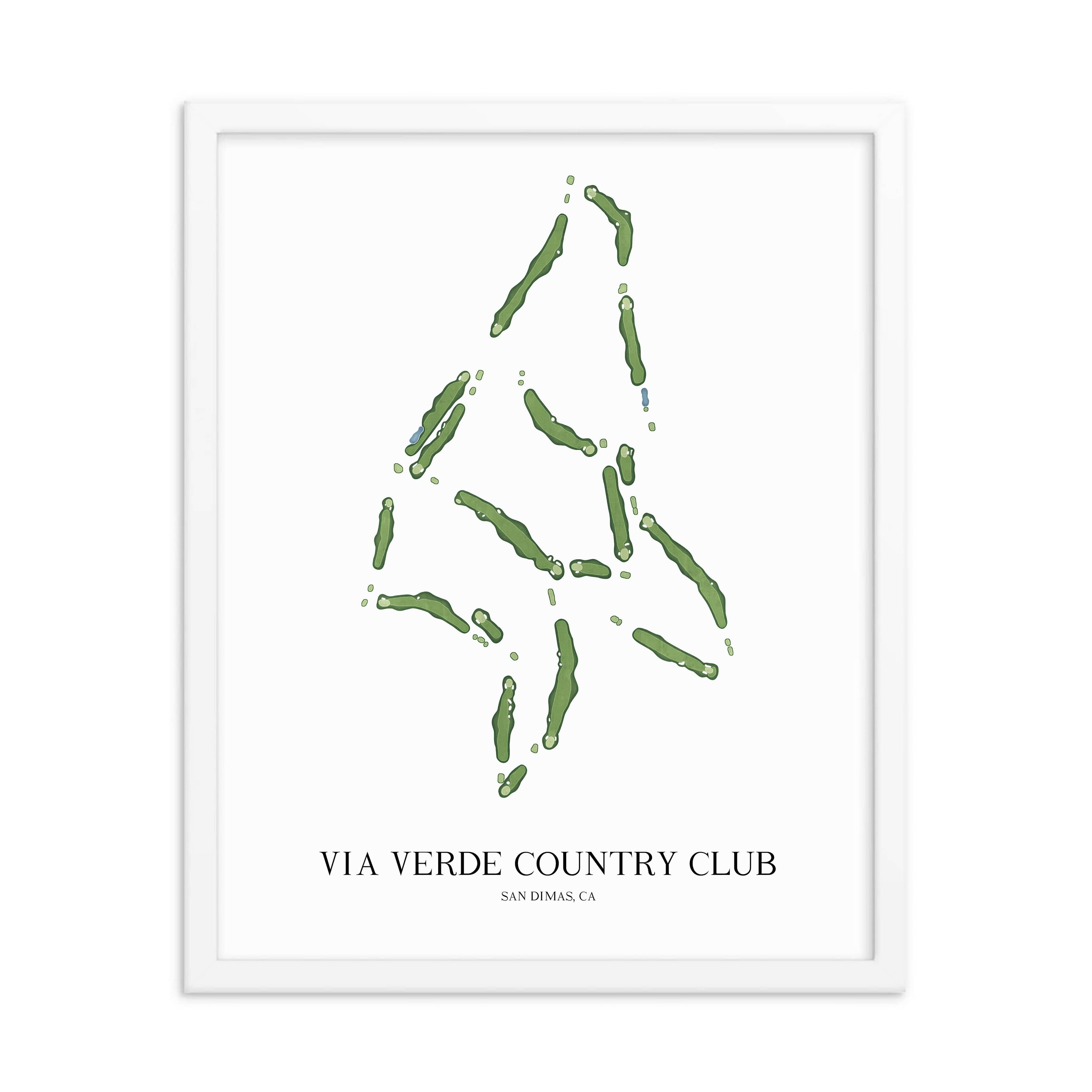 The 19th Hole Golf Shop - Golf Course Prints - Via Verde Country Club Golf Course Map Golf Map