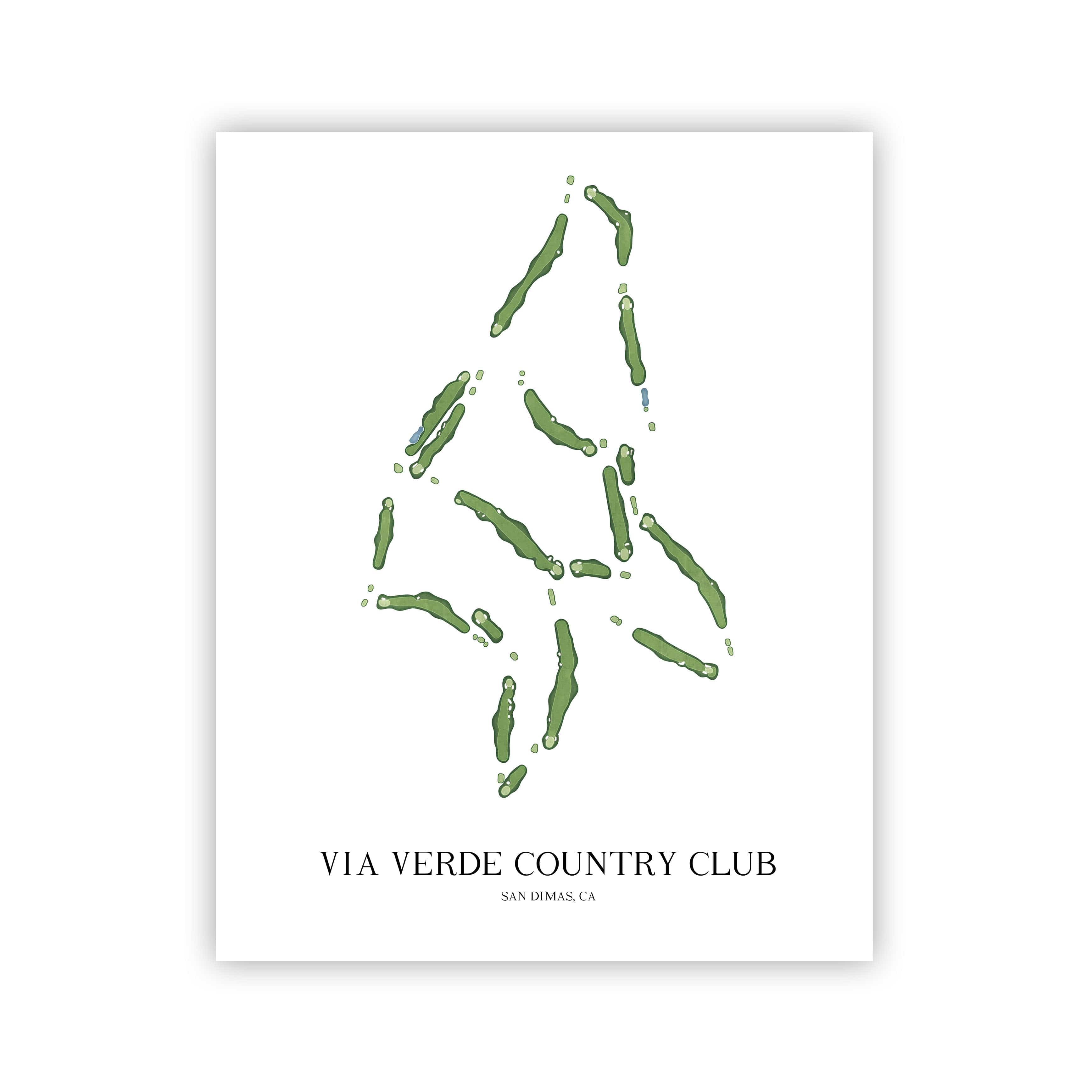 The 19th Hole Golf Shop - Golf Course Prints - Via Verde Country Club Golf Course Map Golf Map