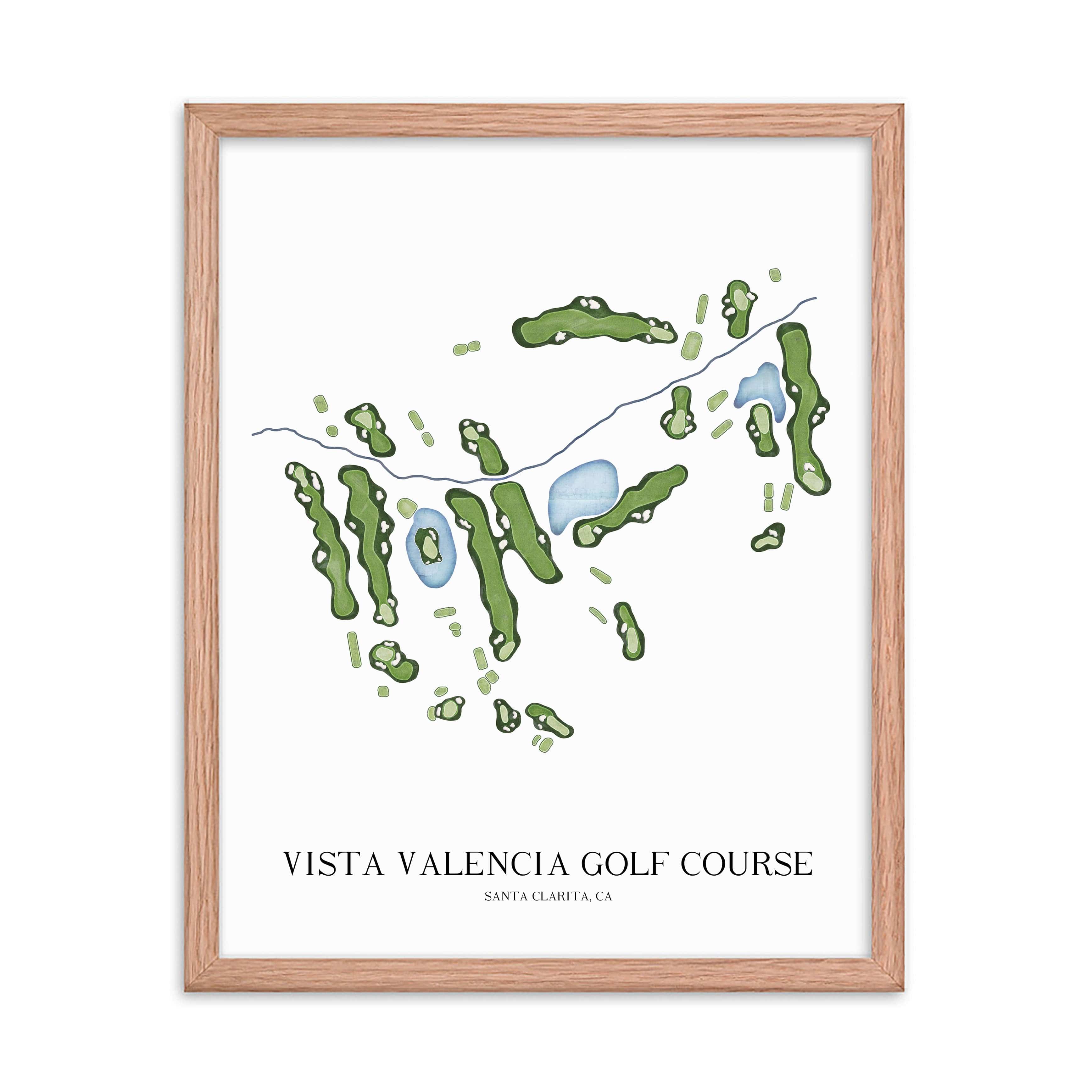 The 19th Hole Golf Shop - Golf Course Prints - Vista Valencia Golf Course Map Golf Map