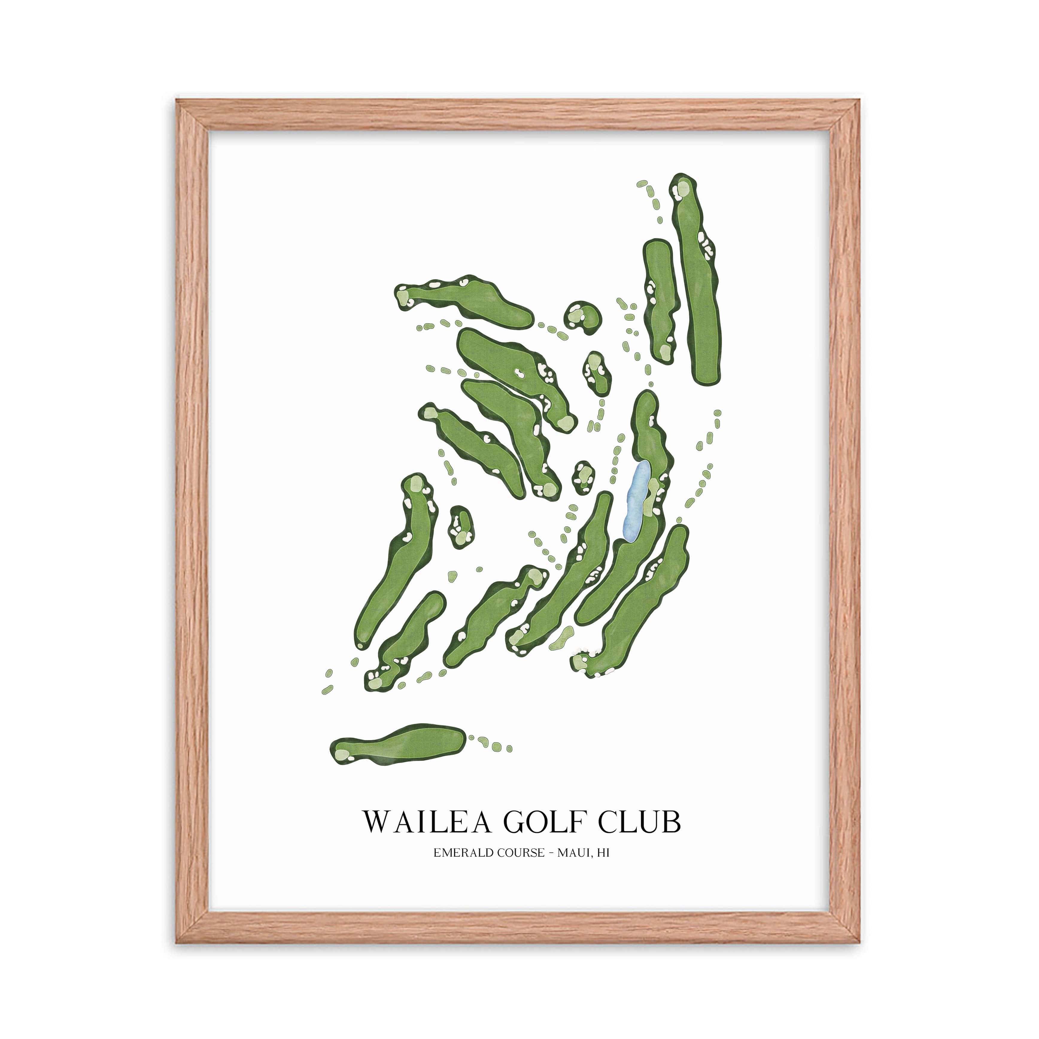 The 19th Hole Golf Shop - Golf Course Prints - Wailea Golf Club - Emerald Golf Course Map Golf Map