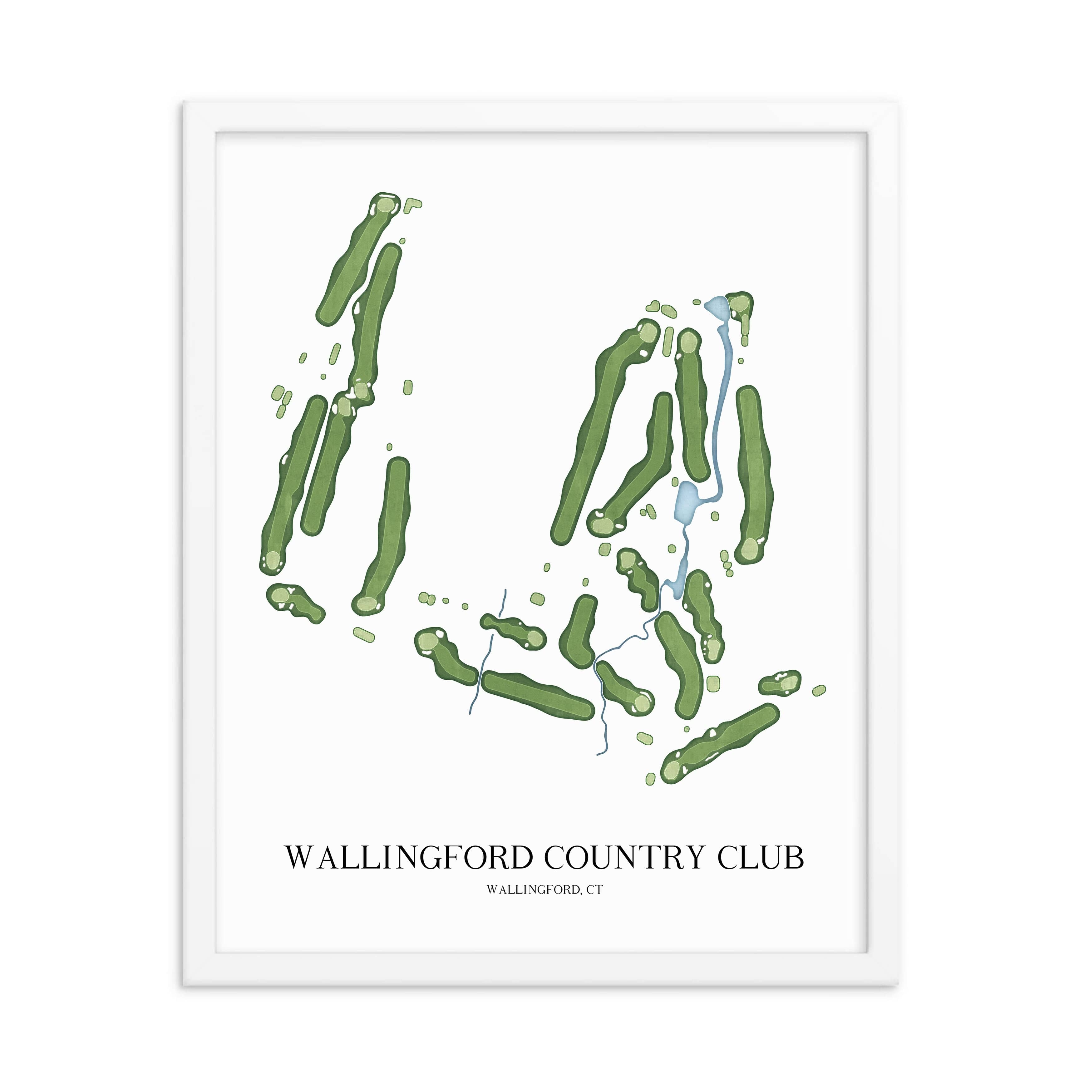 The 19th Hole Golf Shop - Golf Course Prints - Wallingford Country Club Golf Course Map Golf Map