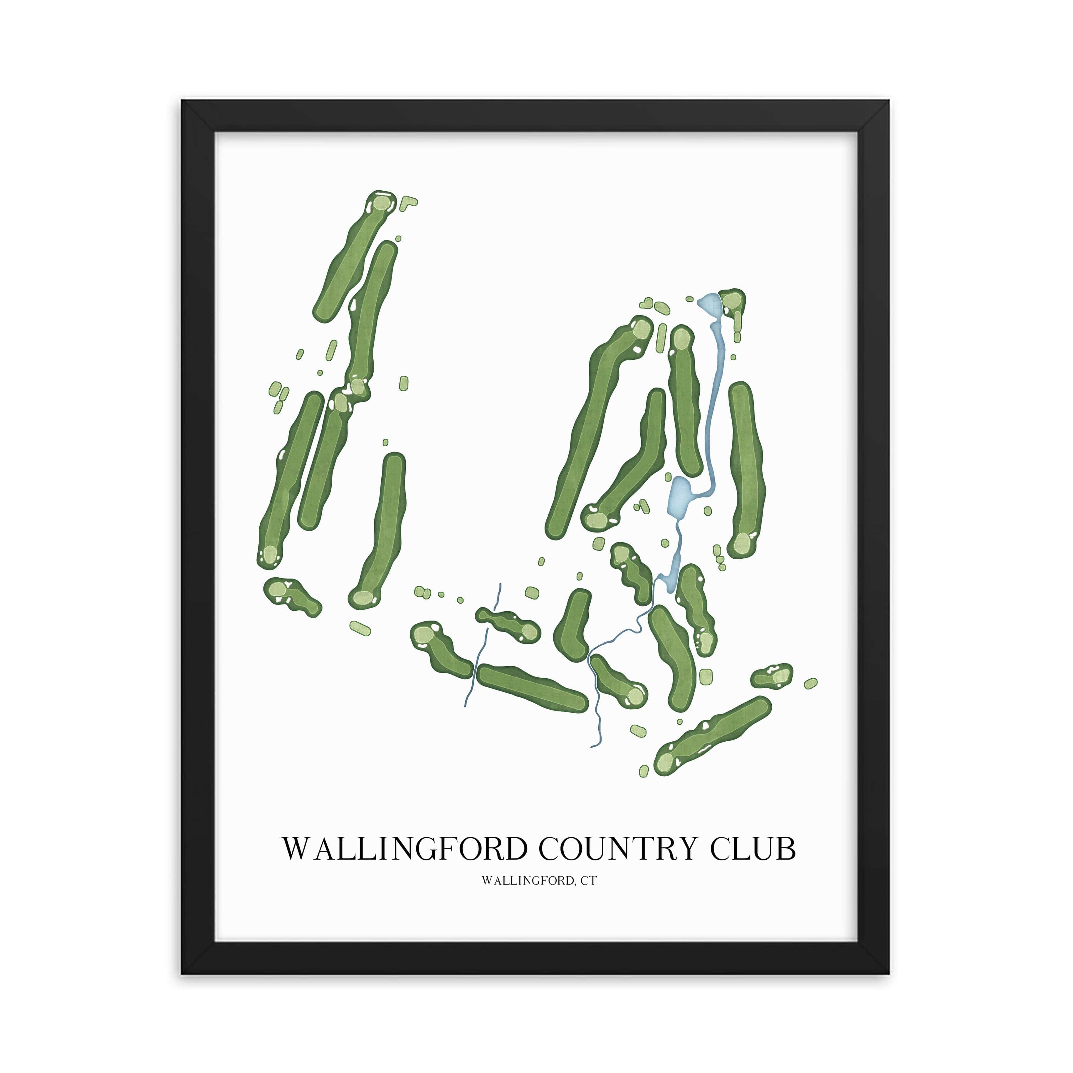 The 19th Hole Golf Shop - Golf Course Prints - Wallingford Country Club Golf Course Map Golf Map