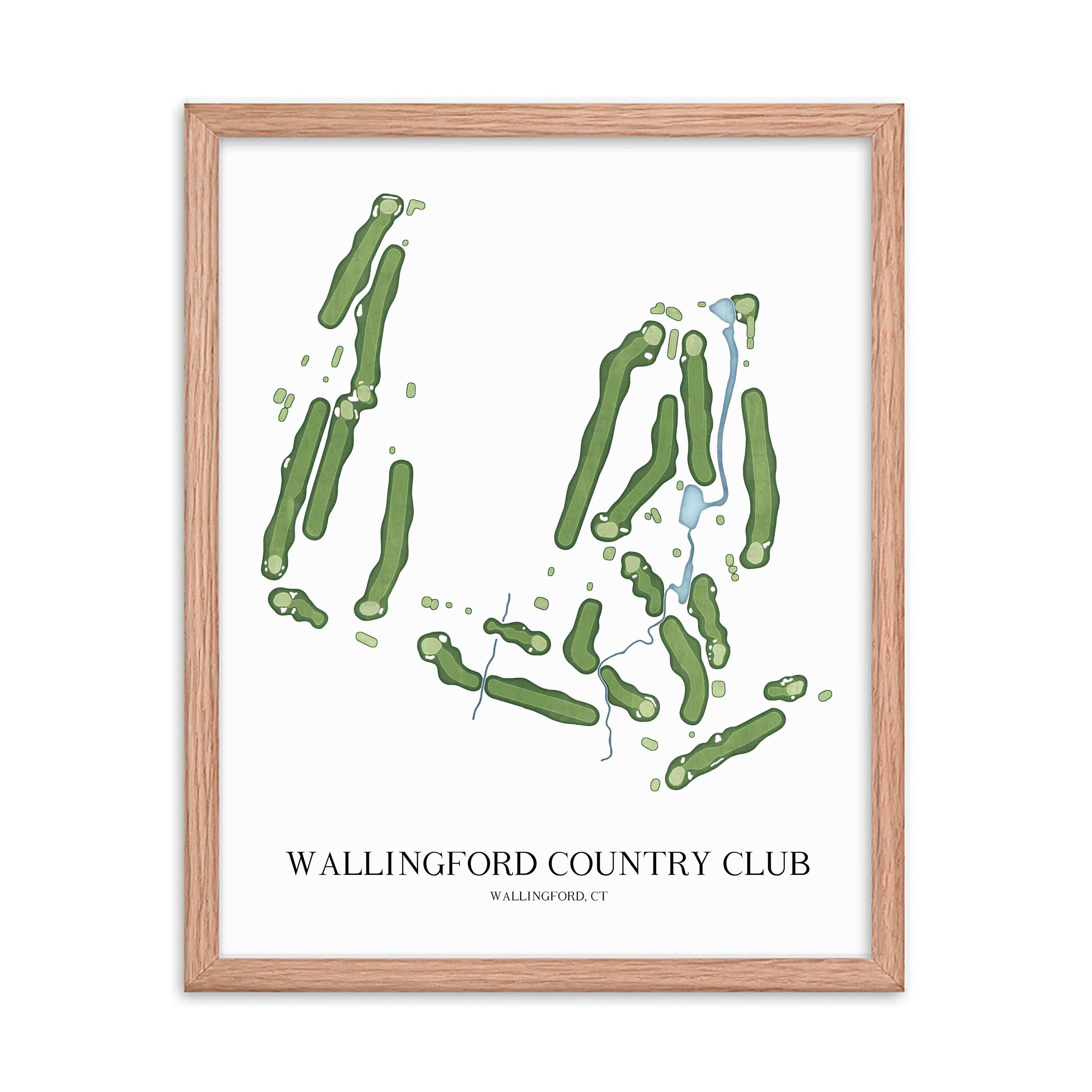 The 19th Hole Golf Shop - Golf Course Prints - Wallingford Country Club Golf Course Map Golf Map