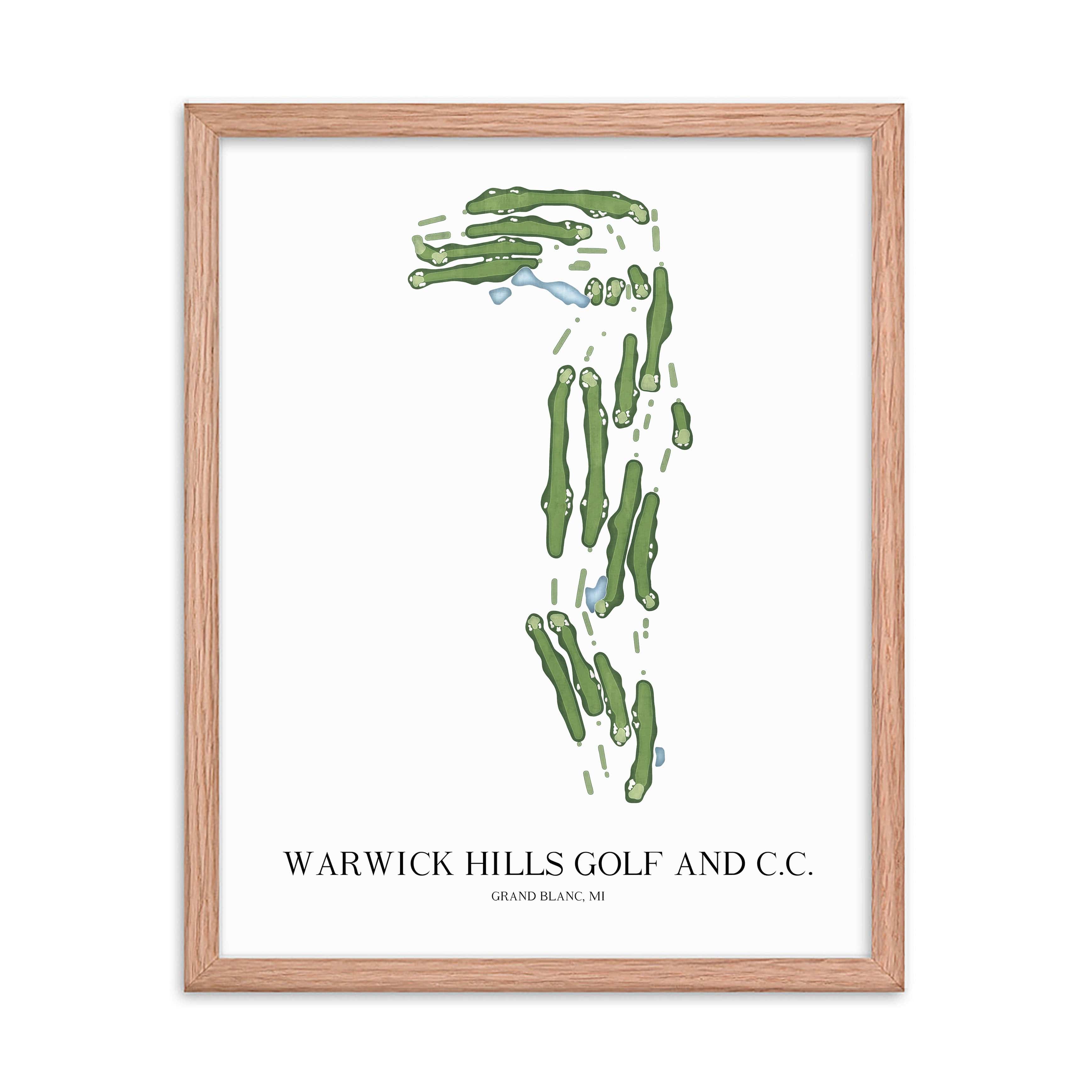 The 19th Hole Golf Shop - Golf Course Prints - Warwick Hills Golf and Country Club Golf Course Map Golf Map