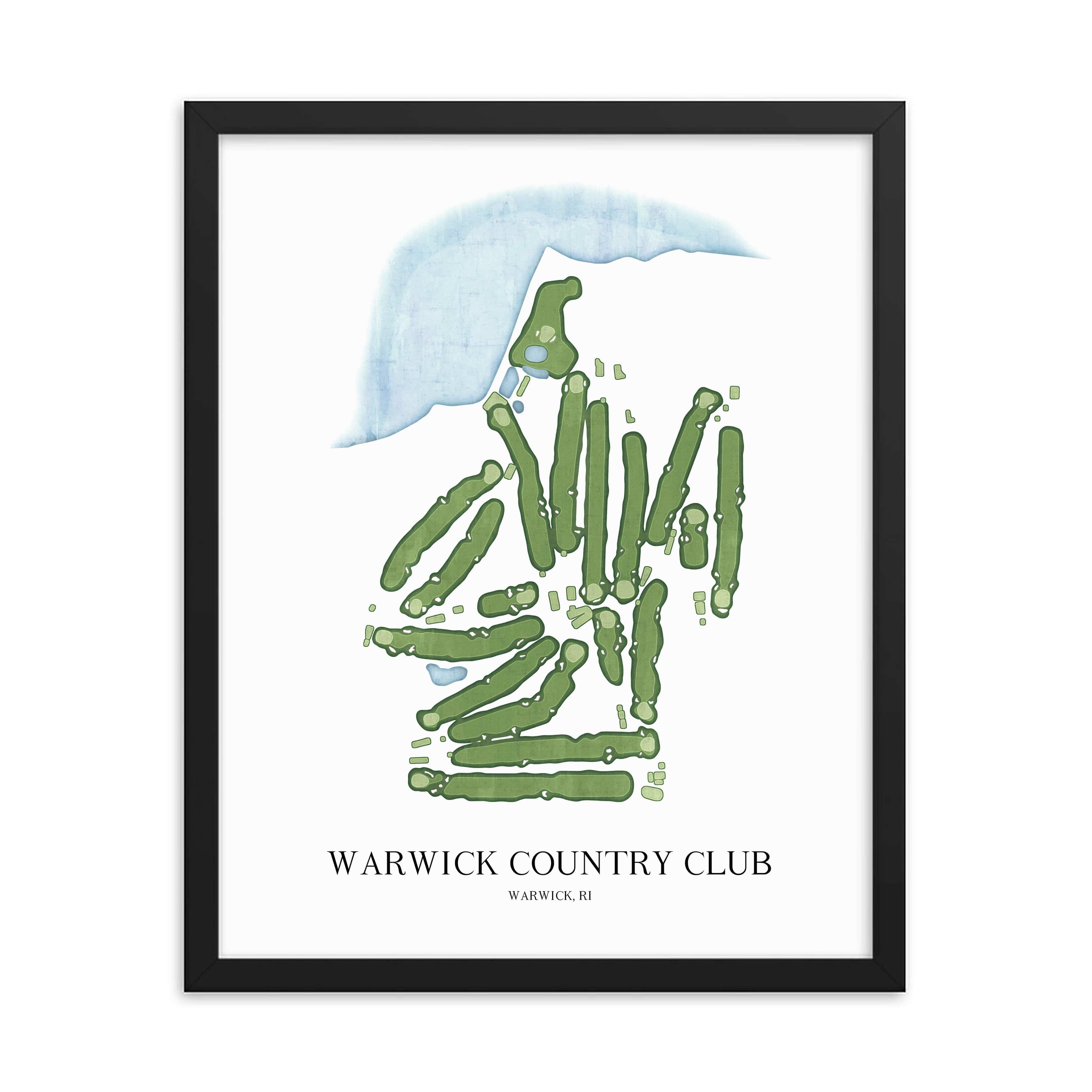 The 19th Hole Golf Shop - Golf Course Prints - Warwick Country Club Golf Course Map Golf Map