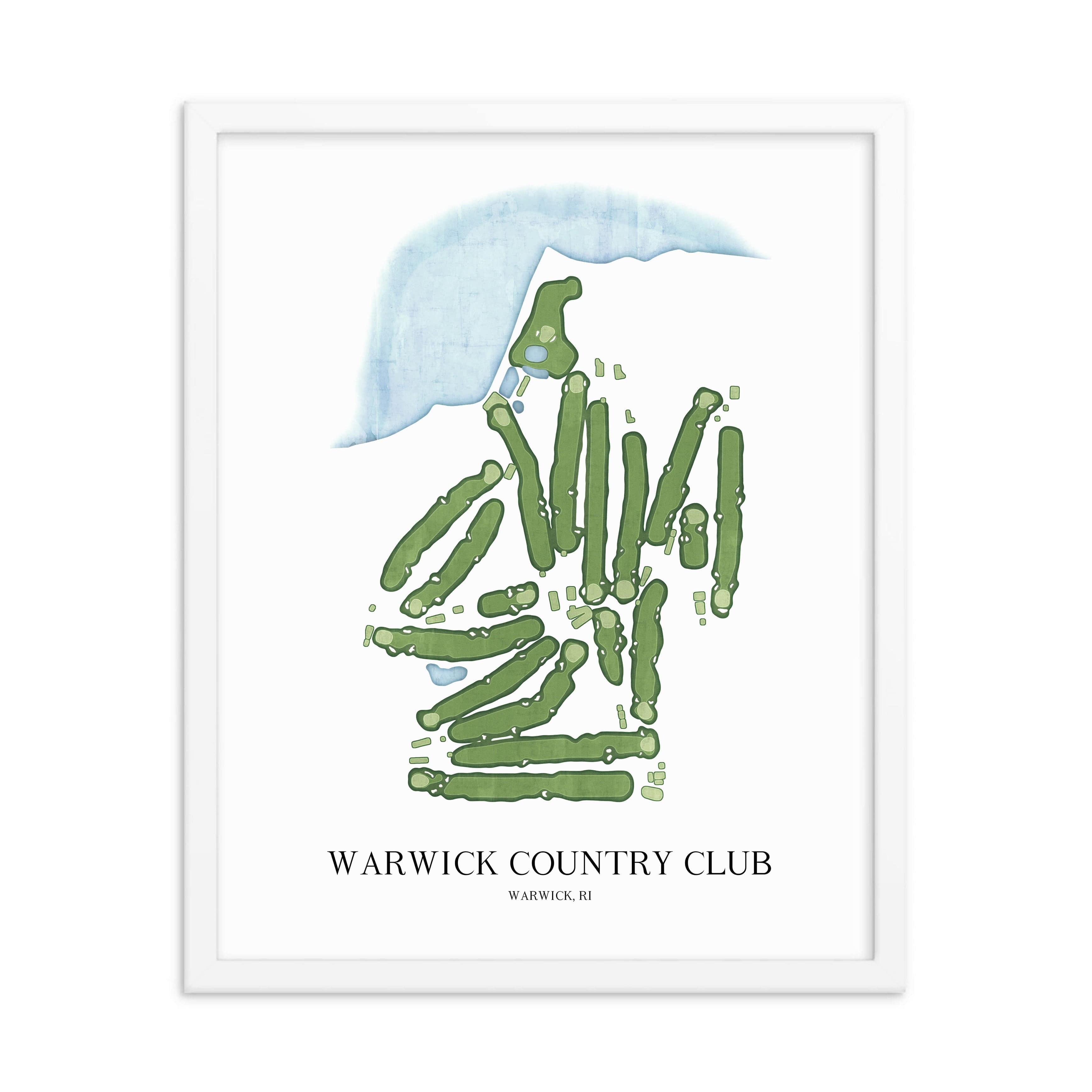 The 19th Hole Golf Shop - Golf Course Prints - Warwick Country Club Golf Course Map Golf Map