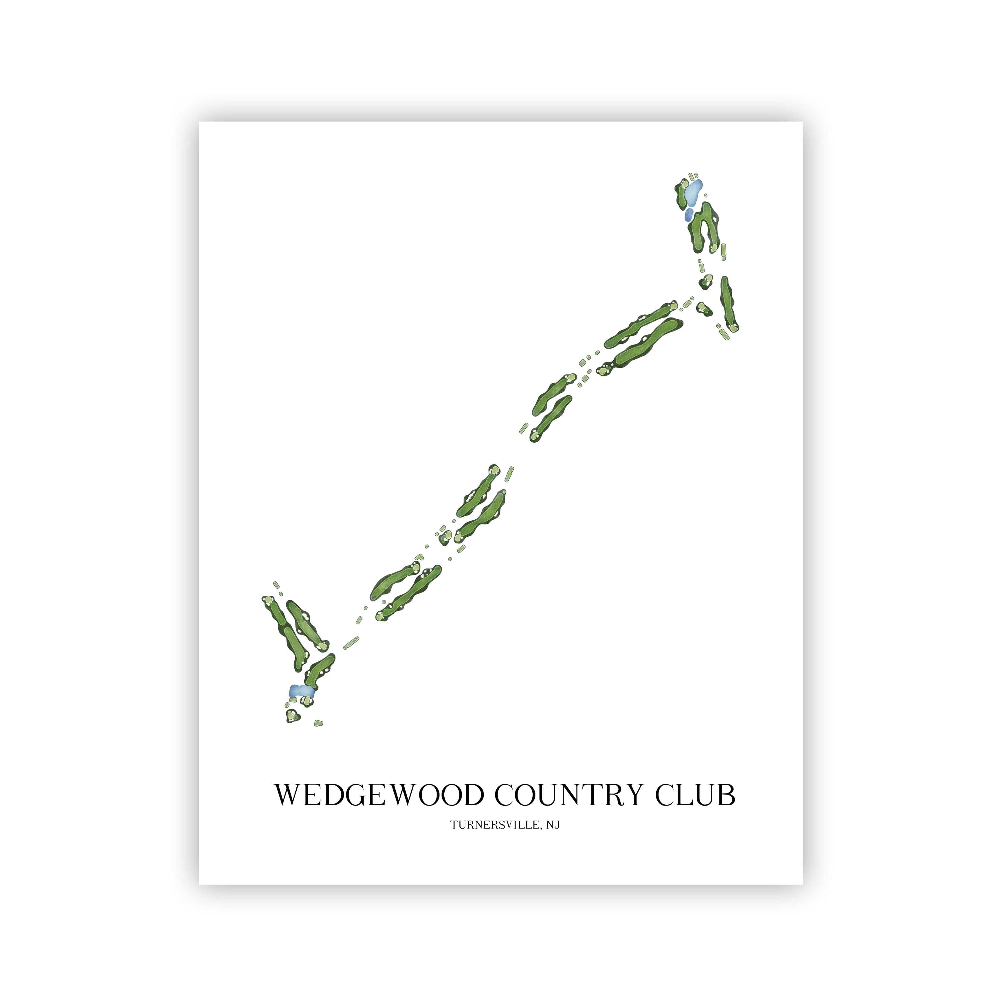 The 19th Hole Golf Shop - Golf Course Prints - Wedgewood Country Club Golf Course Map Golf Map