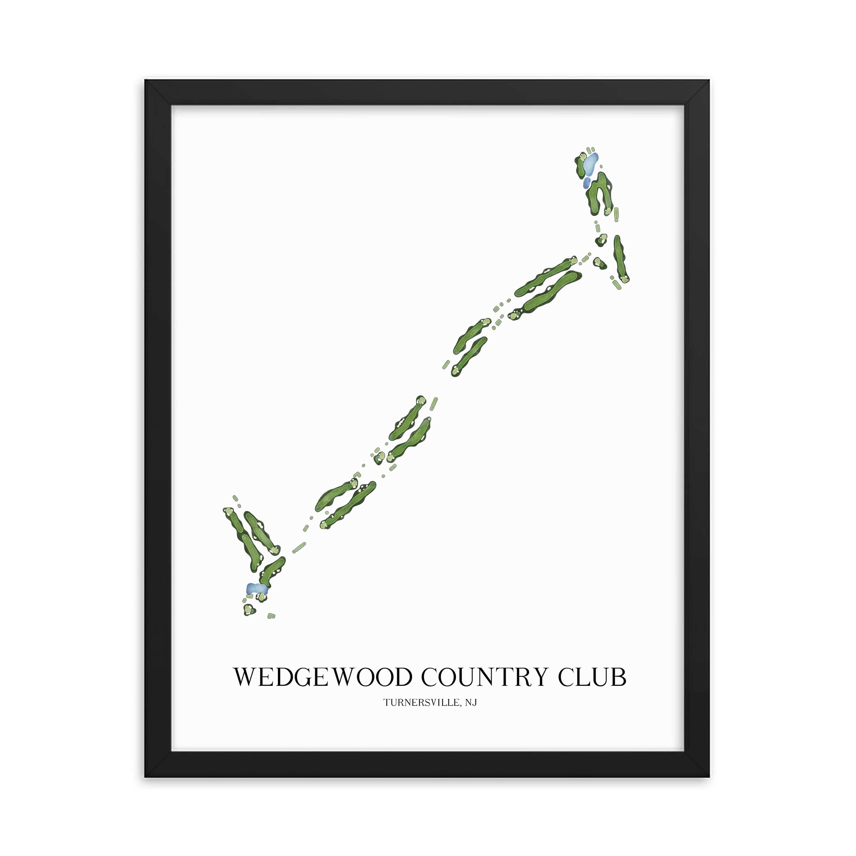 The 19th Hole Golf Shop - Golf Course Prints - Wedgewood Country Club Golf Course Map Golf Map